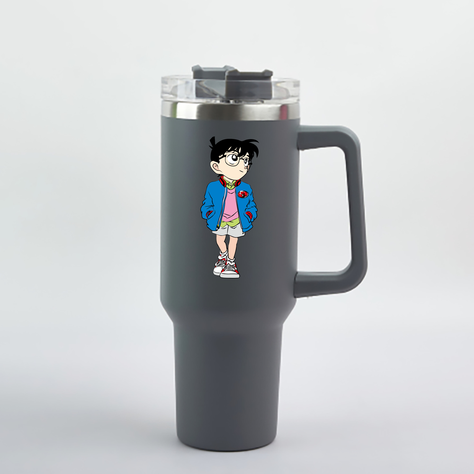 （画像用） 名探偵コナン 江戸川 コナン Detective Conan Conan Edogawa 1200mL車用タンブラー - クリスタルステッカー（プラスチックストロー付き）