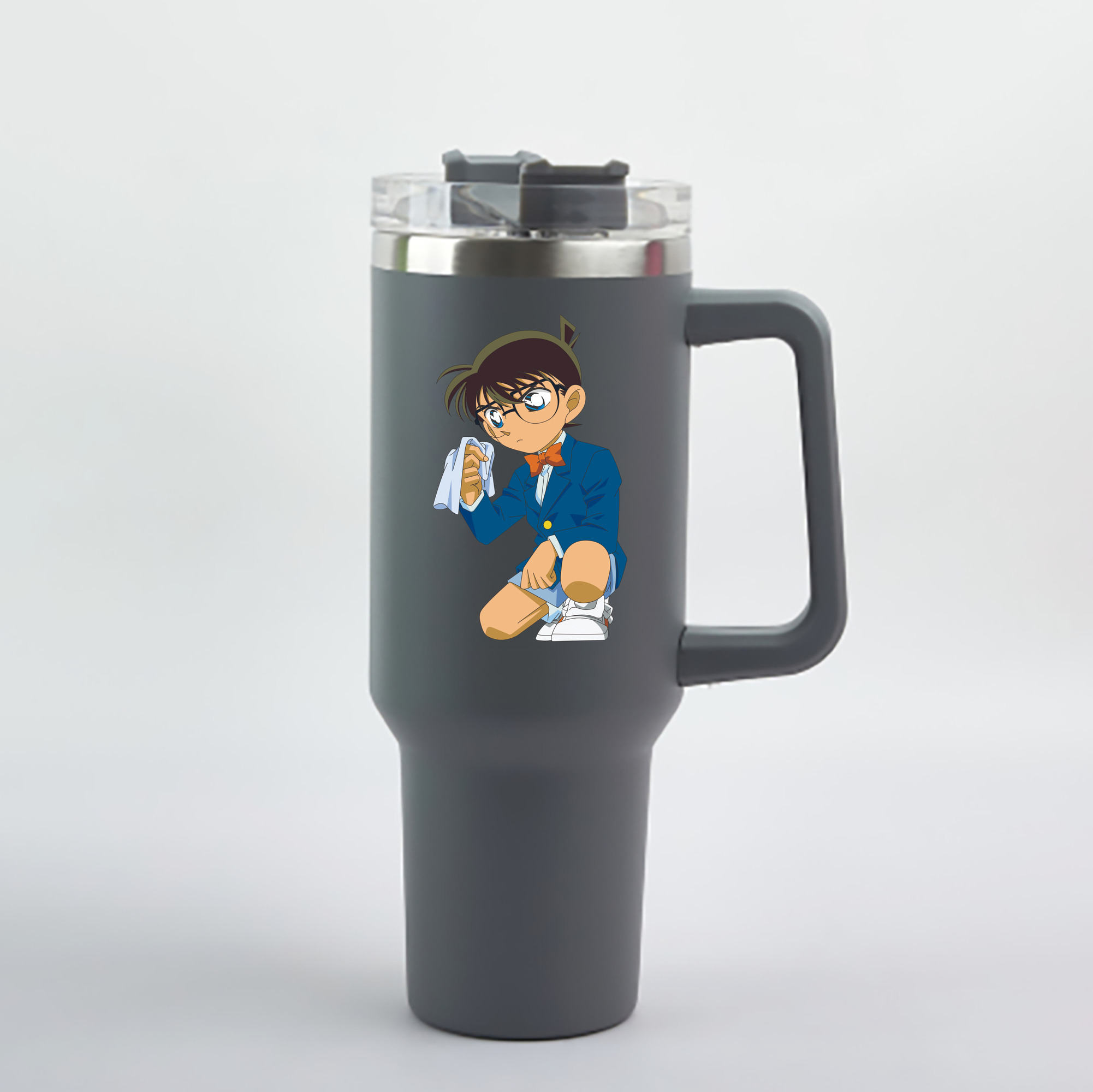 （画像用） 名探偵コナン 江戸川 コナン Detective Conan Conan Edogawa 1200mL車用タンブラー - クリスタルステッカー（プラスチックストロー付き）