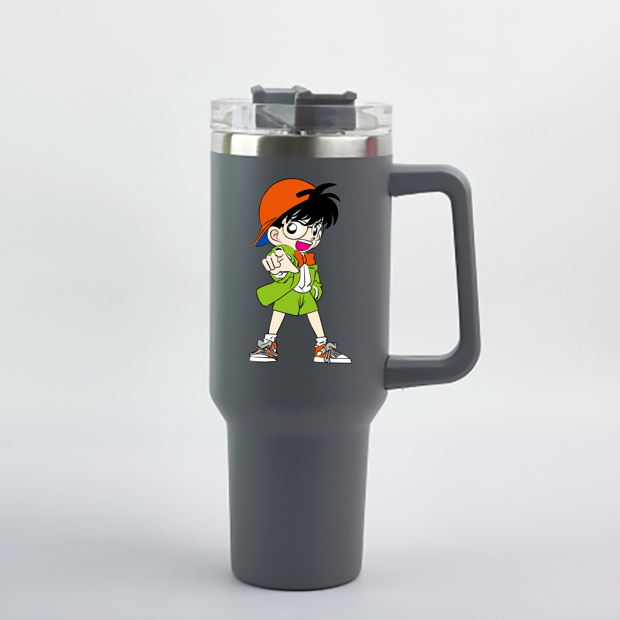（画像用） 名探偵コナン 江戸川 コナン Detective Conan Conan Edogawa 1200mL車用タンブラー - クリスタルステッカー（プラスチックストロー付き）