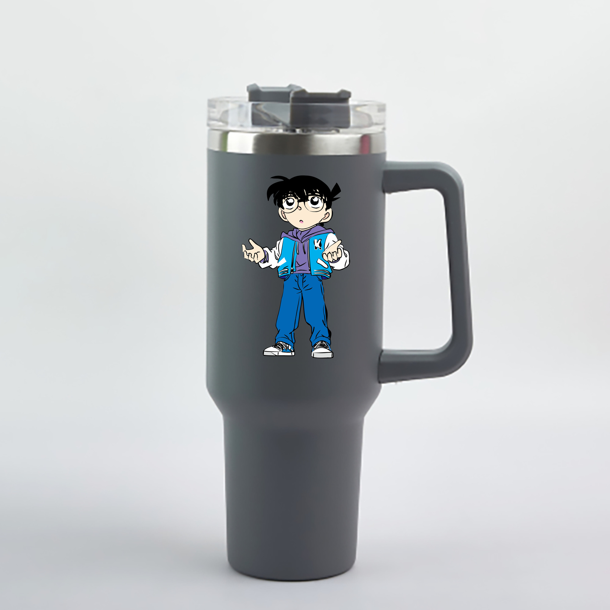 （画像用） 名探偵コナン 江戸川 コナン Detective Conan Conan Edogawa 1200mL車用タンブラー - クリスタルステッカー（プラスチックストロー付き）