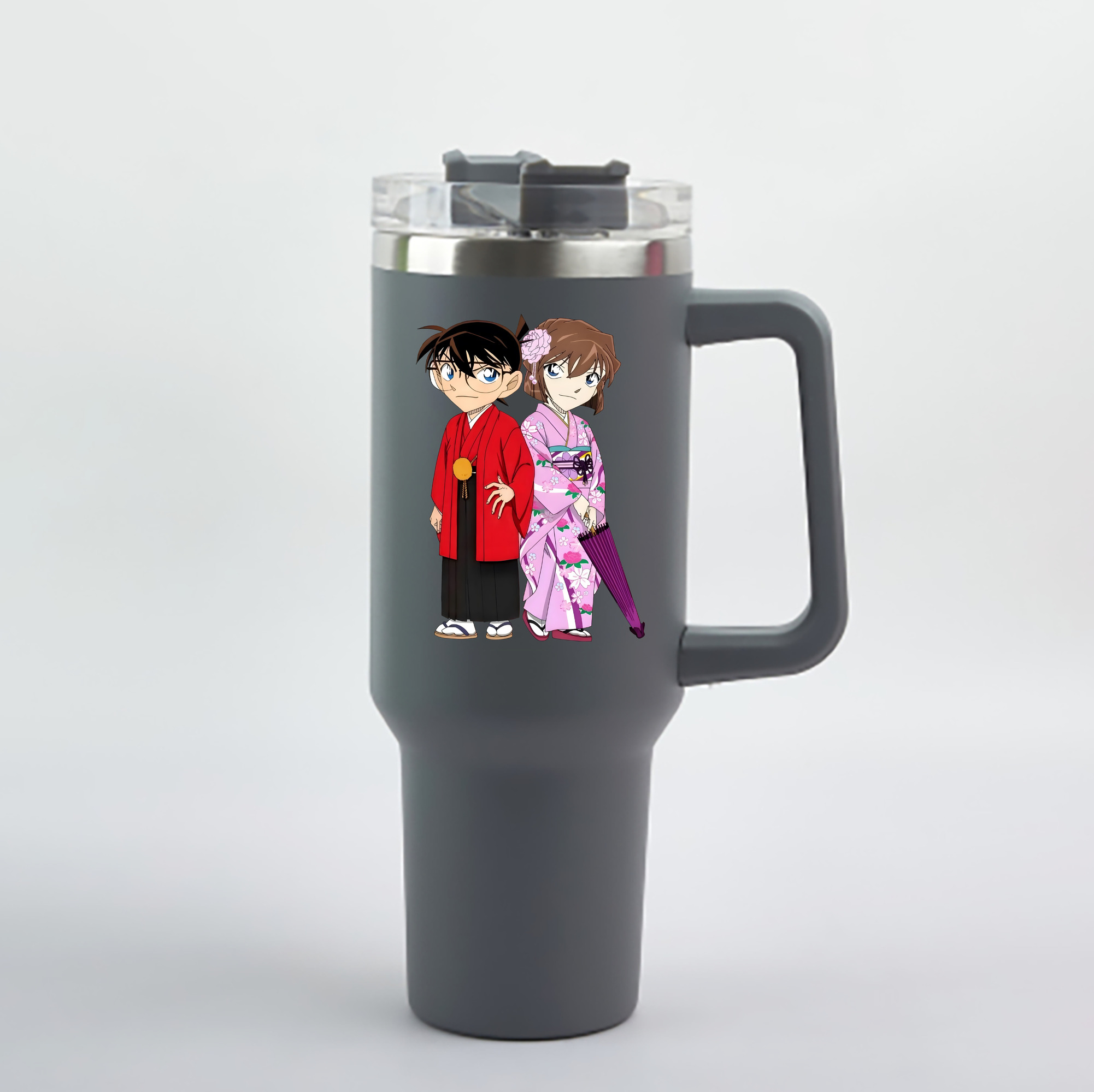 （画像用） 名探偵コナン 江戸川 コナン Detective Conan Conan Edogawa 1200mL車用タンブラー - クリスタルステッカー（プラスチックストロー付き）