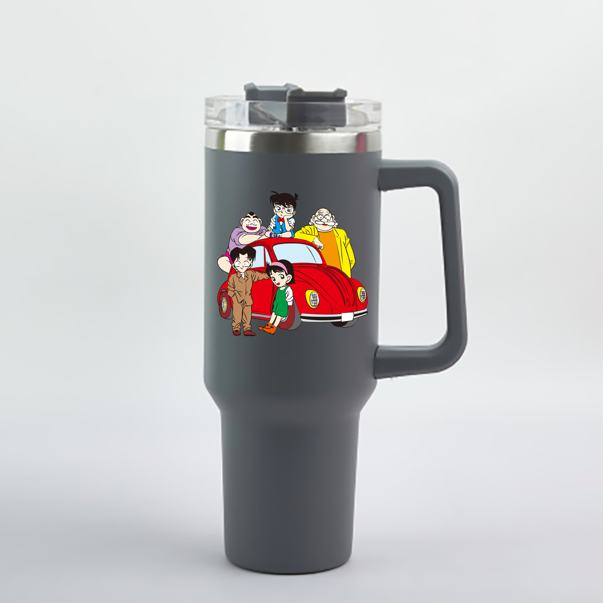 （画像用） 名探偵コナン Detective Conan 1200mL車用タンブラー - クリスタルステッカー（プラスチックストロー付き）