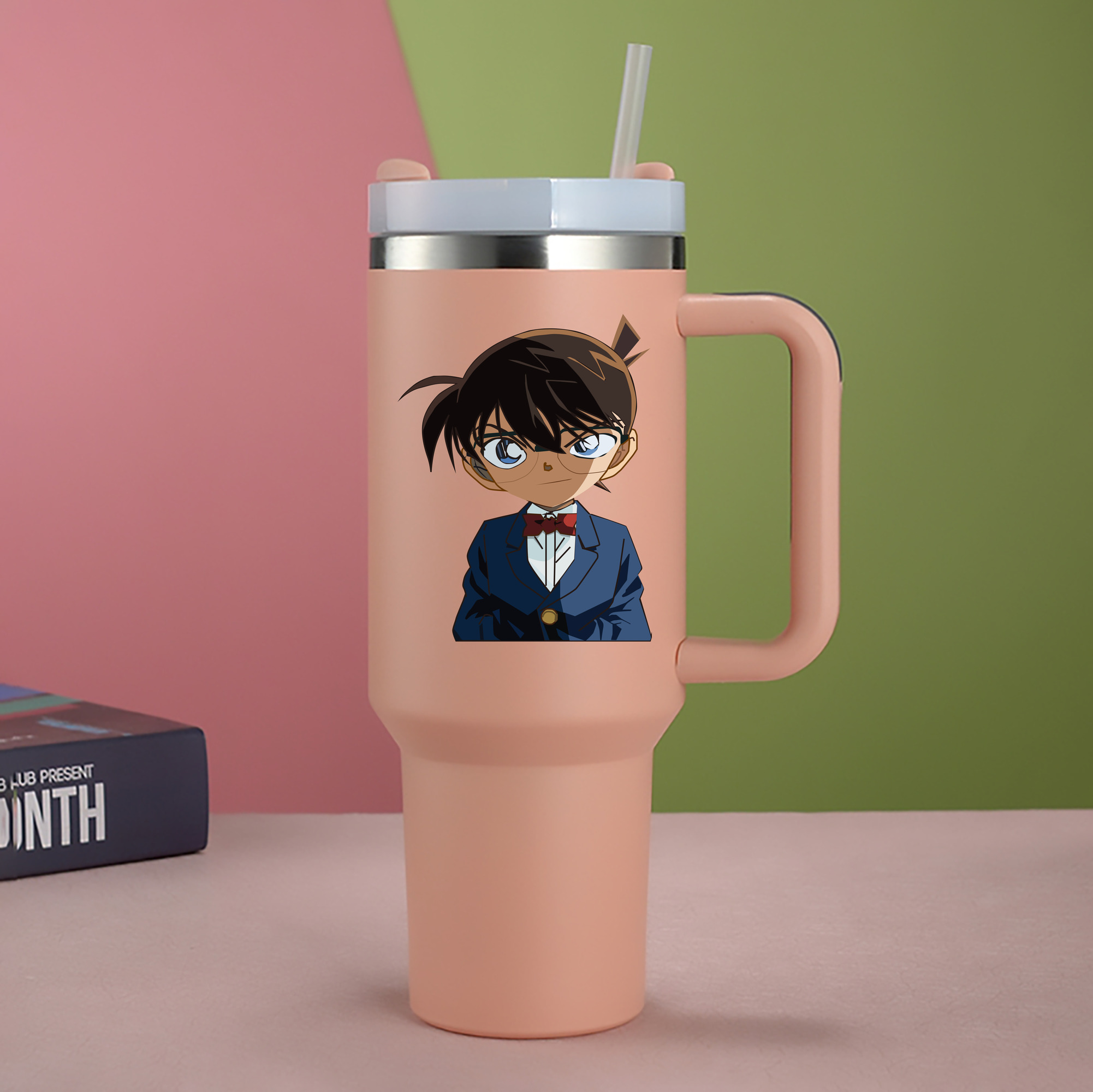 （画像用） 名探偵コナン 江戸川 コナン Detective Conan Conan Edogawa 1200mL車用タンブラー - クリスタルステッカー（プラスチックストロー付き）