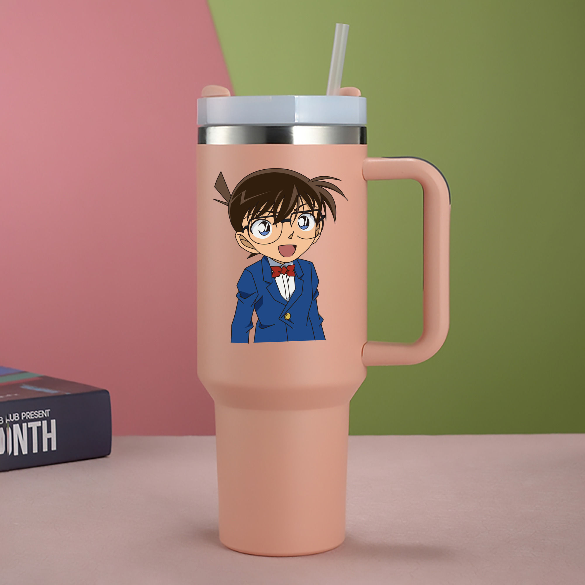 （画像用） 名探偵コナン 江戸川 コナン Detective Conan Conan Edogawa 1200mL車用タンブラー - クリスタルステッカー（プラスチックストロー付き）