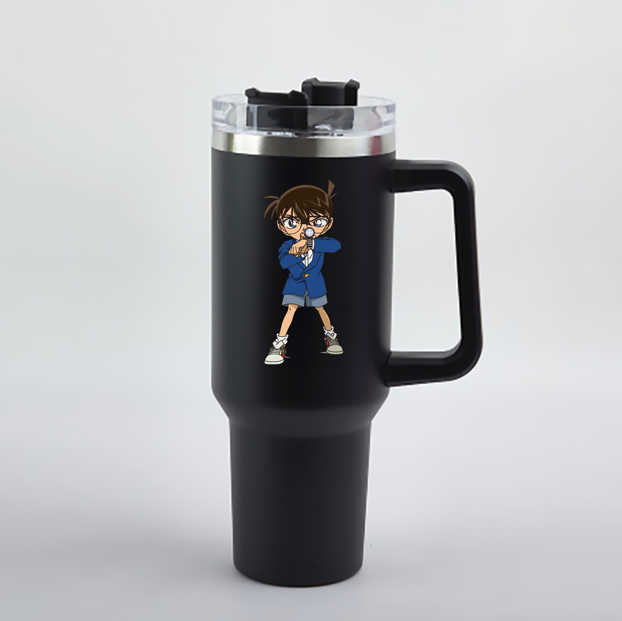 （画像用） 名探偵コナン 江戸川 コナン Detective Conan Conan Edogawa 1200mL車用タンブラー - クリスタルステッカー（プラスチックストロー付き）