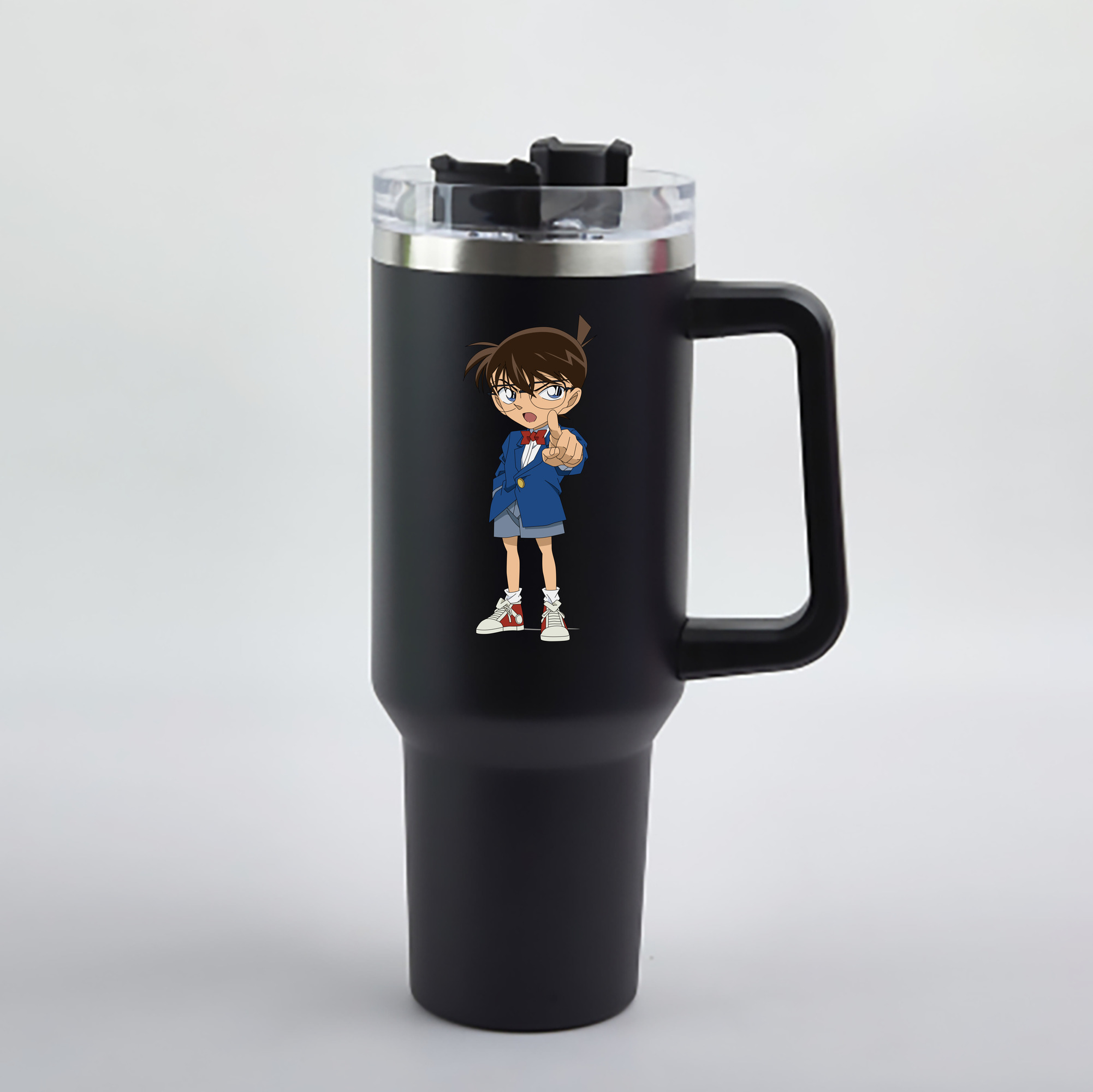 （画像用） 名探偵コナン 江戸川 コナン Detective Conan Conan Edogawa 1200mL車用タンブラー - クリスタルステッカー（プラスチックストロー付き）