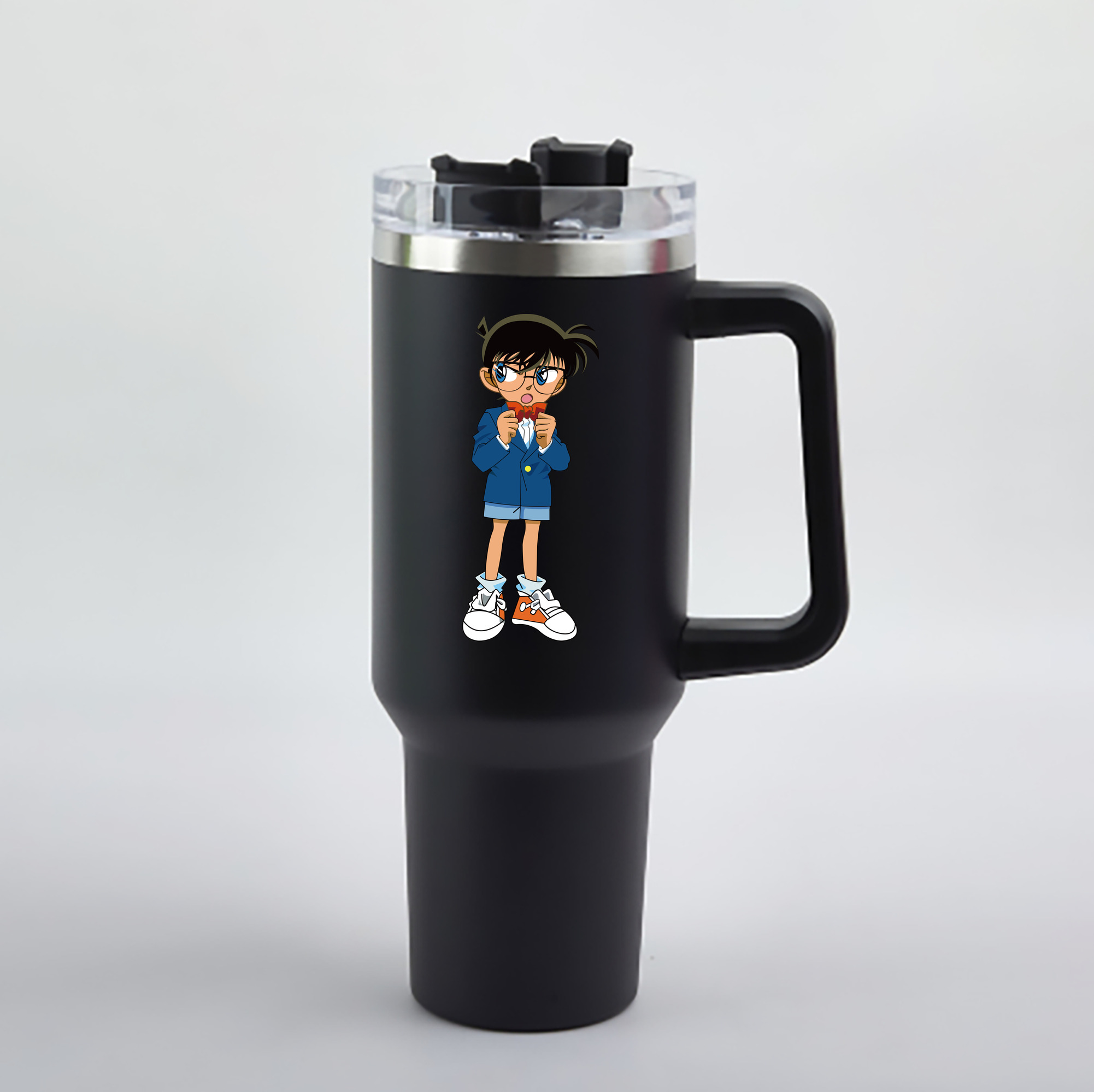 （画像用） 名探偵コナン 江戸川 コナン Detective Conan Conan Edogawa 1200mL車用タンブラー - クリスタルステッカー（プラスチックストロー付き）