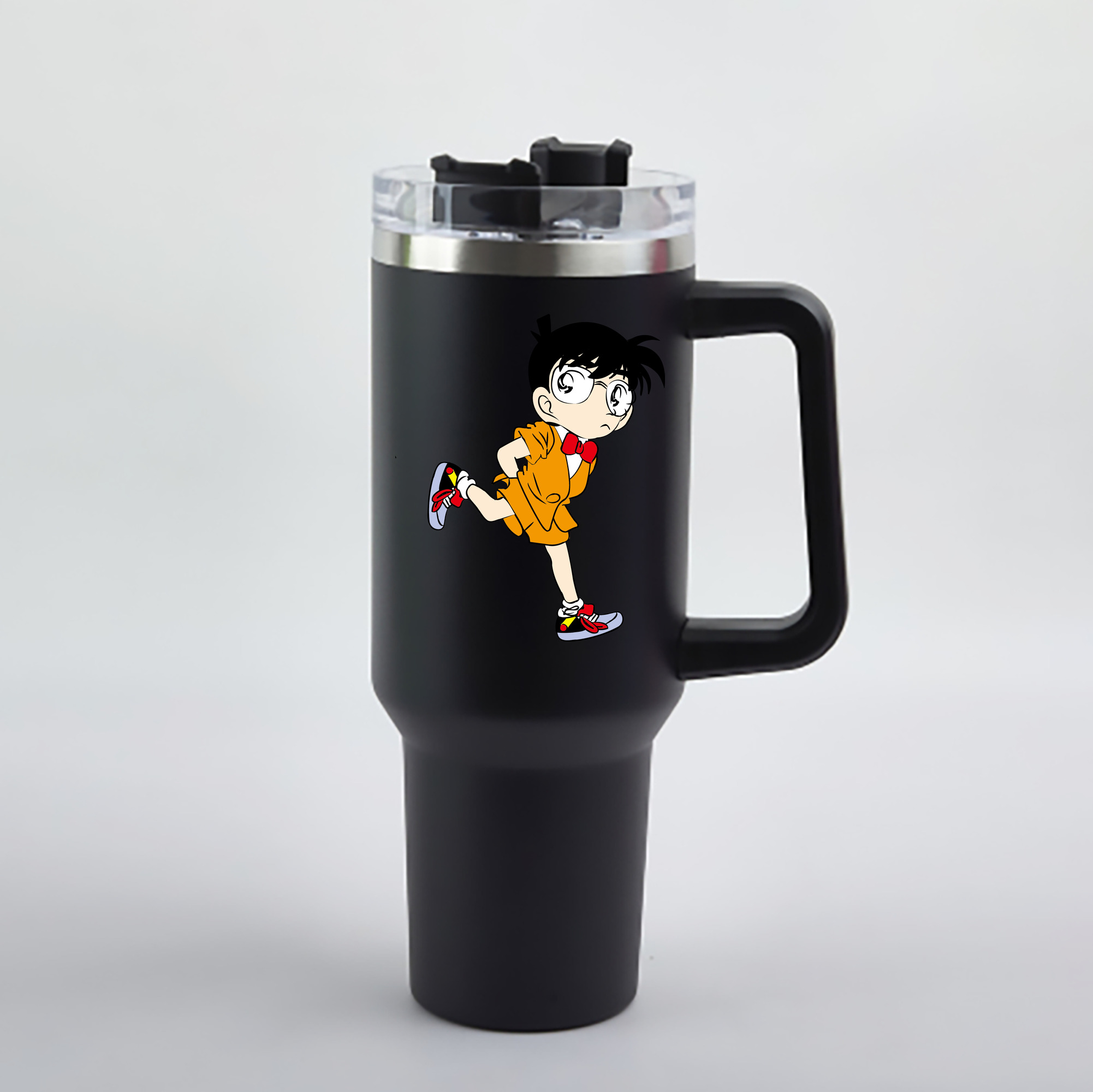 （画像用） 名探偵コナン 江戸川 コナン Detective Conan Conan Edogawa 1200mL車用タンブラー - クリスタルステッカー（プラスチックストロー付き）
