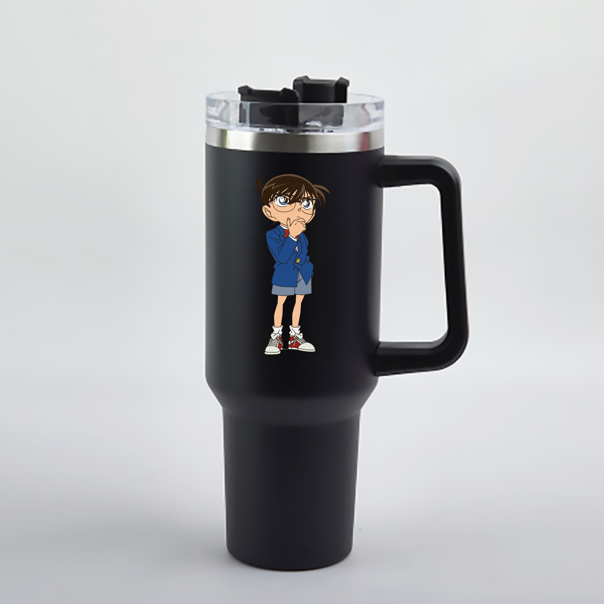 （画像用） 名探偵コナン 江戸川 コナン Detective Conan Conan Edogawa 1200mL車用タンブラー - クリスタルステッカー（プラスチックストロー付き）