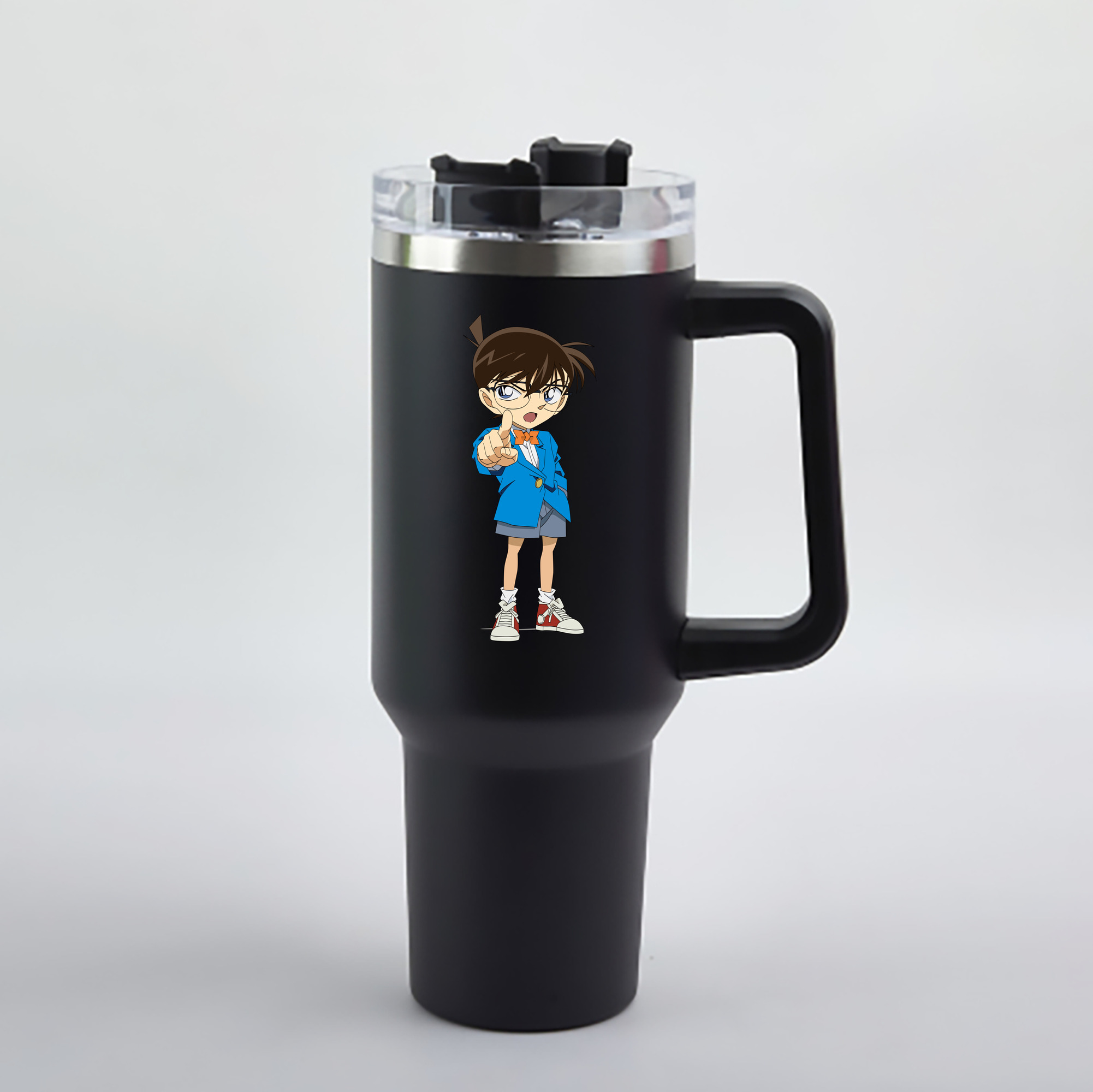 （画像用） 名探偵コナン 江戸川 コナン Detective Conan Conan Edogawa 1200mL車用タンブラー - クリスタルステッカー（プラスチックストロー付き）