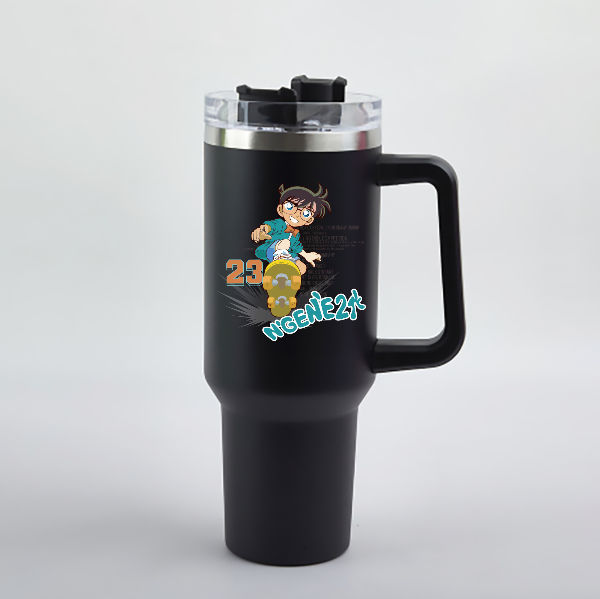 （画像用） 名探偵コナン 江戸川 コナン Detective Conan Conan Edogawa 1200mL車用タンブラー - クリスタルステッカー（プラスチックストロー付き）