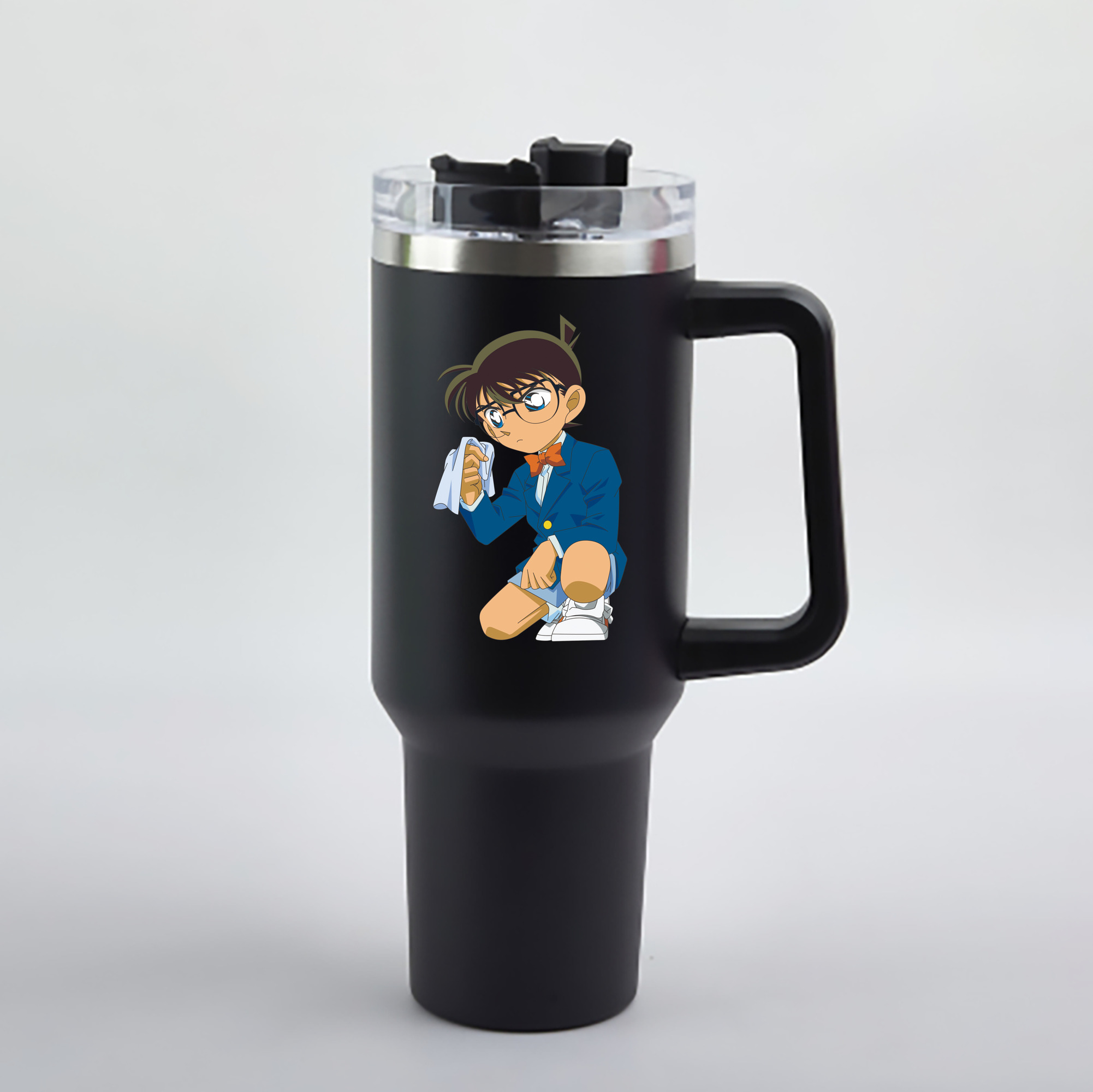 （画像用） 名探偵コナン 江戸川 コナン Detective Conan Conan Edogawa 1200mL車用タンブラー - クリスタルステッカー（プラスチックストロー付き）
