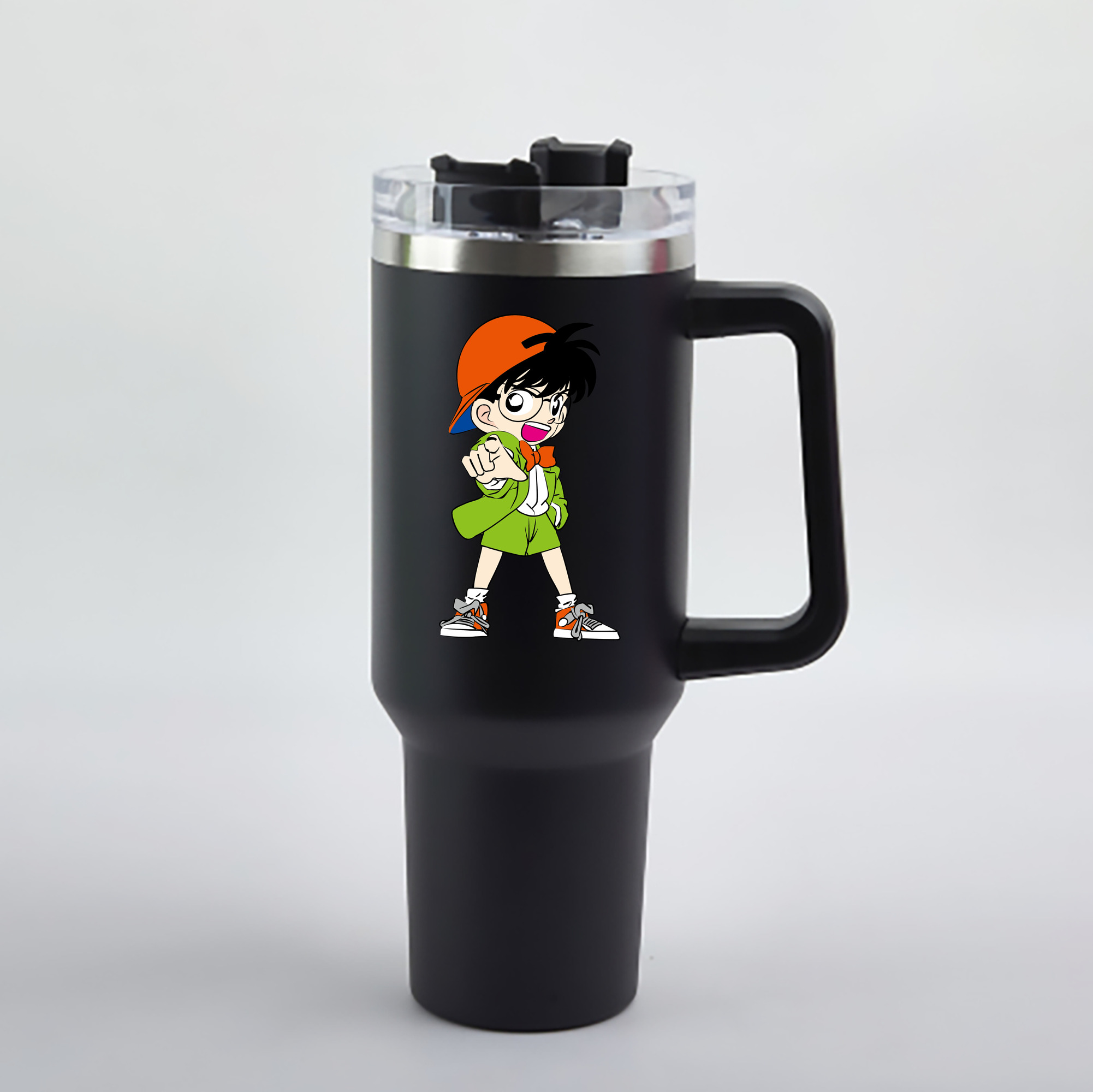 （画像用） 名探偵コナン 江戸川 コナン Detective Conan Conan Edogawa 1200mL車用タンブラー - クリスタルステッカー（プラスチックストロー付き）