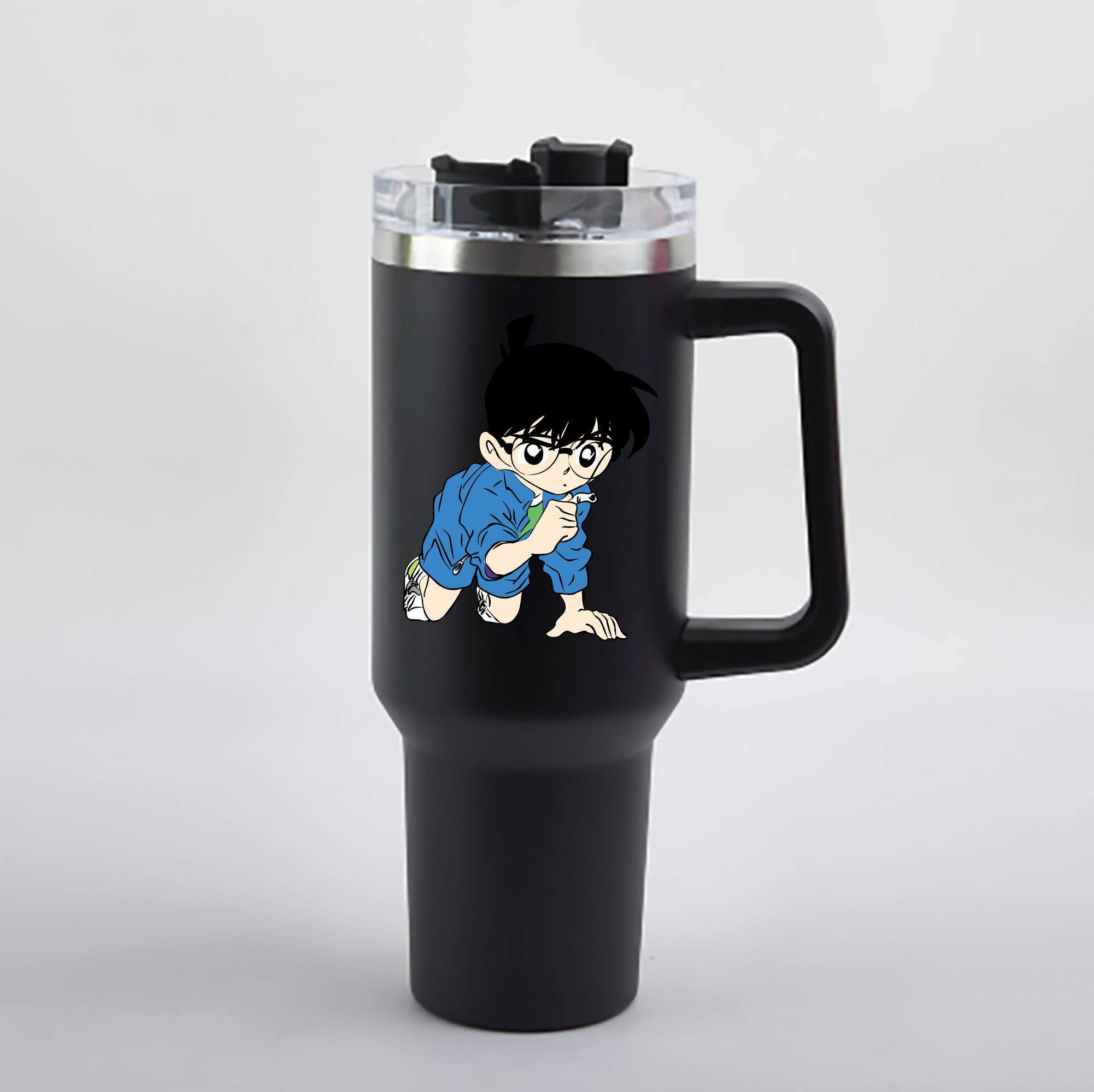 （画像用） 名探偵コナン 江戸川 コナン Detective Conan Conan Edogawa 1200mL車用タンブラー - クリスタルステッカー（プラスチックストロー付き）