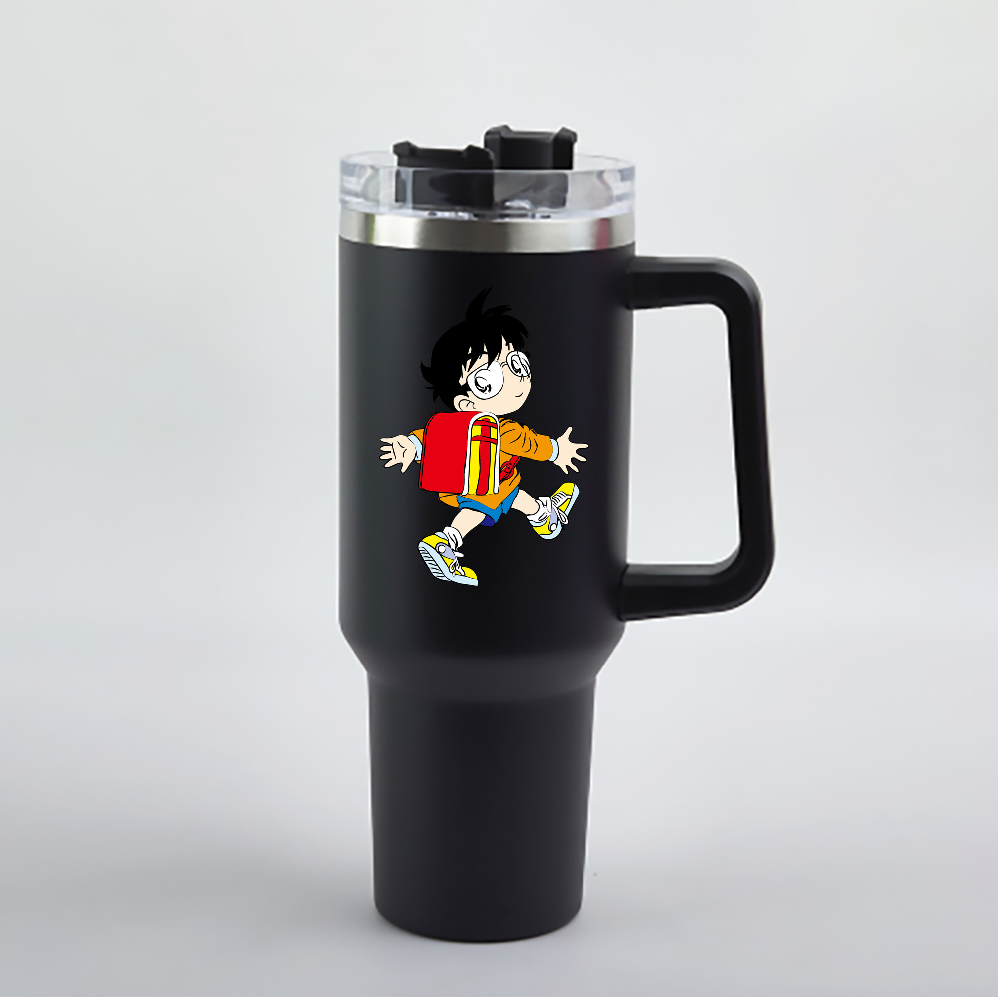 （画像用） 名探偵コナン 江戸川 コナン Detective Conan Conan Edogawa 1200mL車用タンブラー - クリスタルステッカー（プラスチックストロー付き）