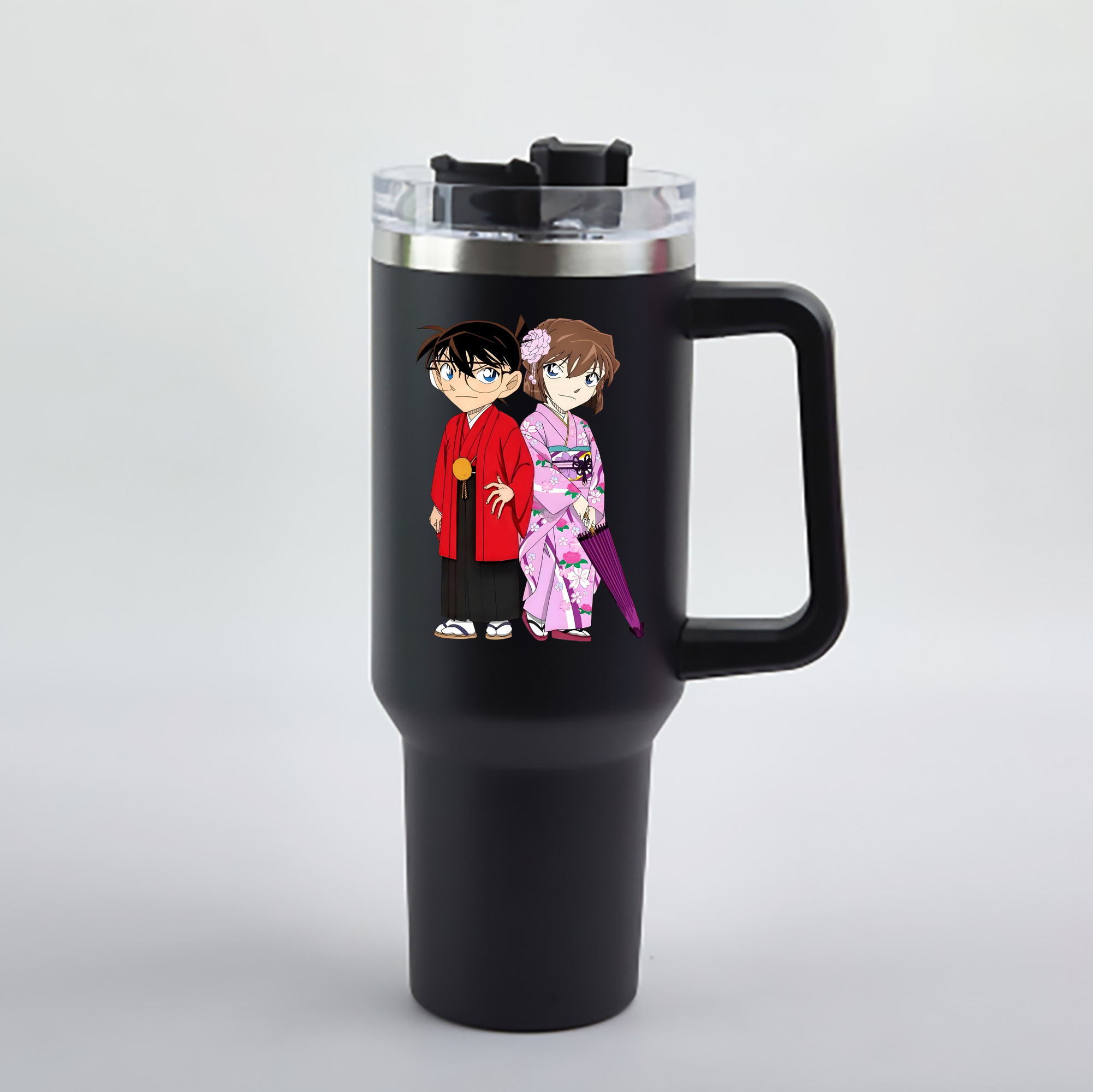 （画像用） 名探偵コナン 江戸川 コナン Detective Conan Conan Edogawa 1200mL車用タンブラー - クリスタルステッカー（プラスチックストロー付き）