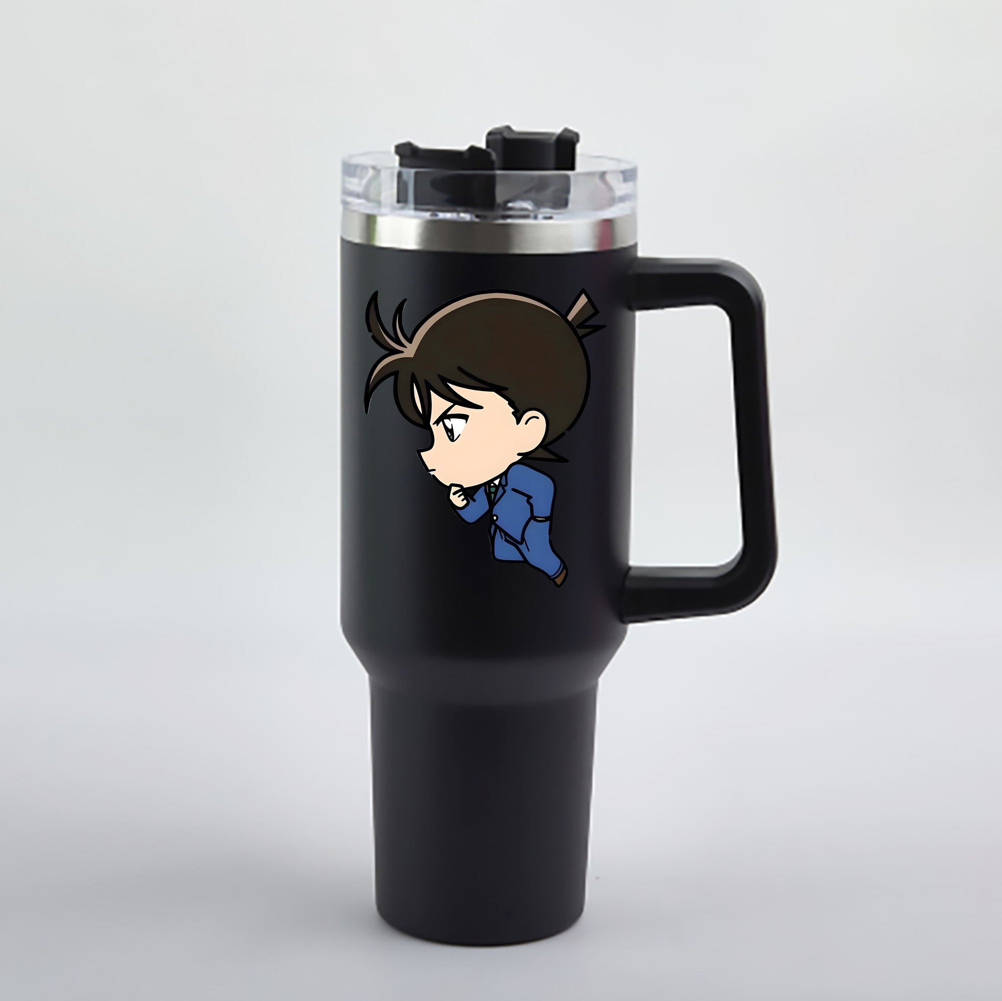 （画像用） 名探偵コナン 江戸川 コナン Detective Conan Conan Edogawa 1200mL車用タンブラー - クリスタルステッカー（プラスチックストロー付き）