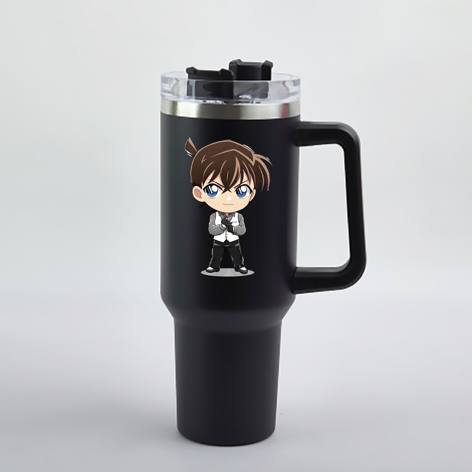 （画像用） 名探偵コナン 江戸川 コナン Detective Conan Conan Edogawa 1200mL車用タンブラー - クリスタルステッカー（プラスチックストロー付き）
