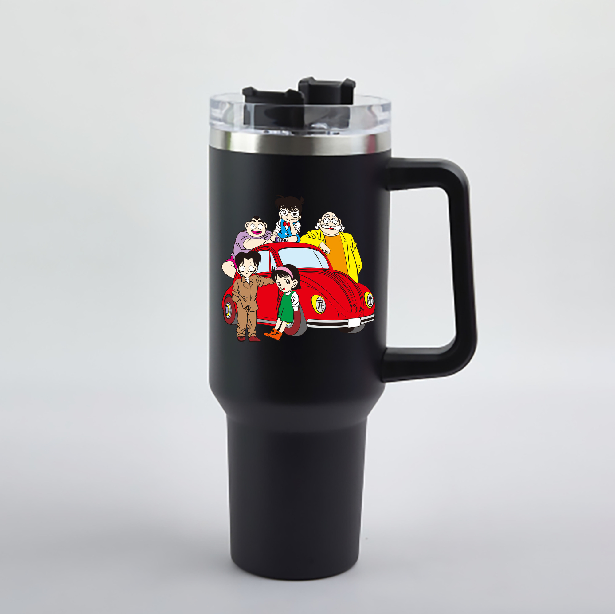 （画像用） 名探偵コナン Detective Conan 1200mL車用タンブラー - クリスタルステッカー（プラスチックストロー付き）