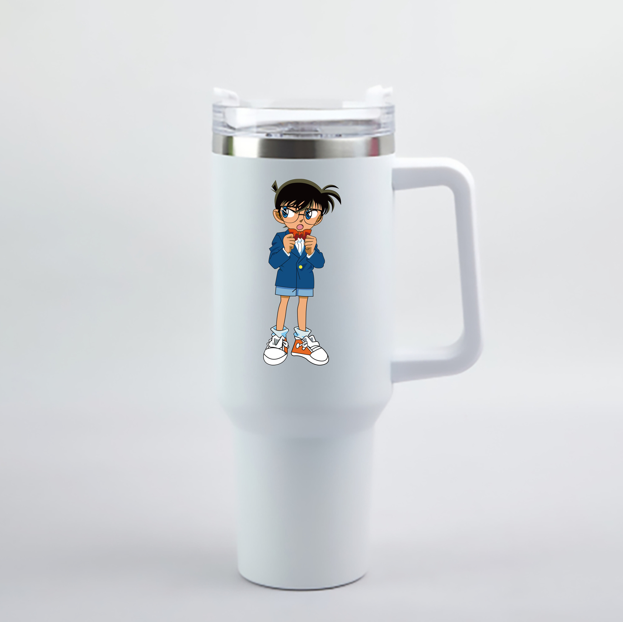 （画像用） 名探偵コナン 江戸川 コナン Detective Conan Conan Edogawa 1200mL車用タンブラー - クリスタルステッカー（プラスチックストロー付き）