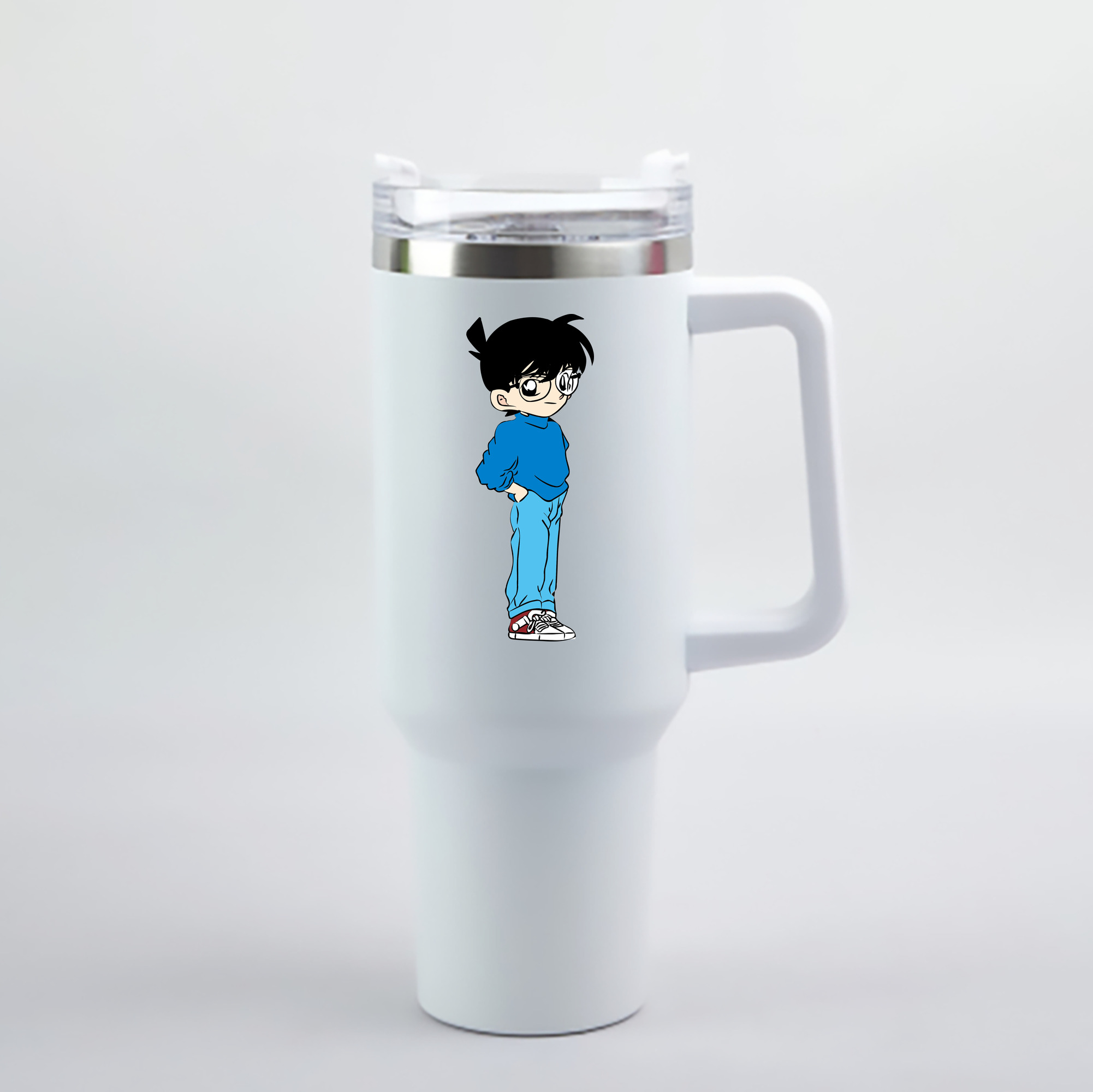 （画像用） 名探偵コナン 江戸川 コナン Detective Conan Conan Edogawa 1200mL車用タンブラー - クリスタルステッカー（プラスチックストロー付き）