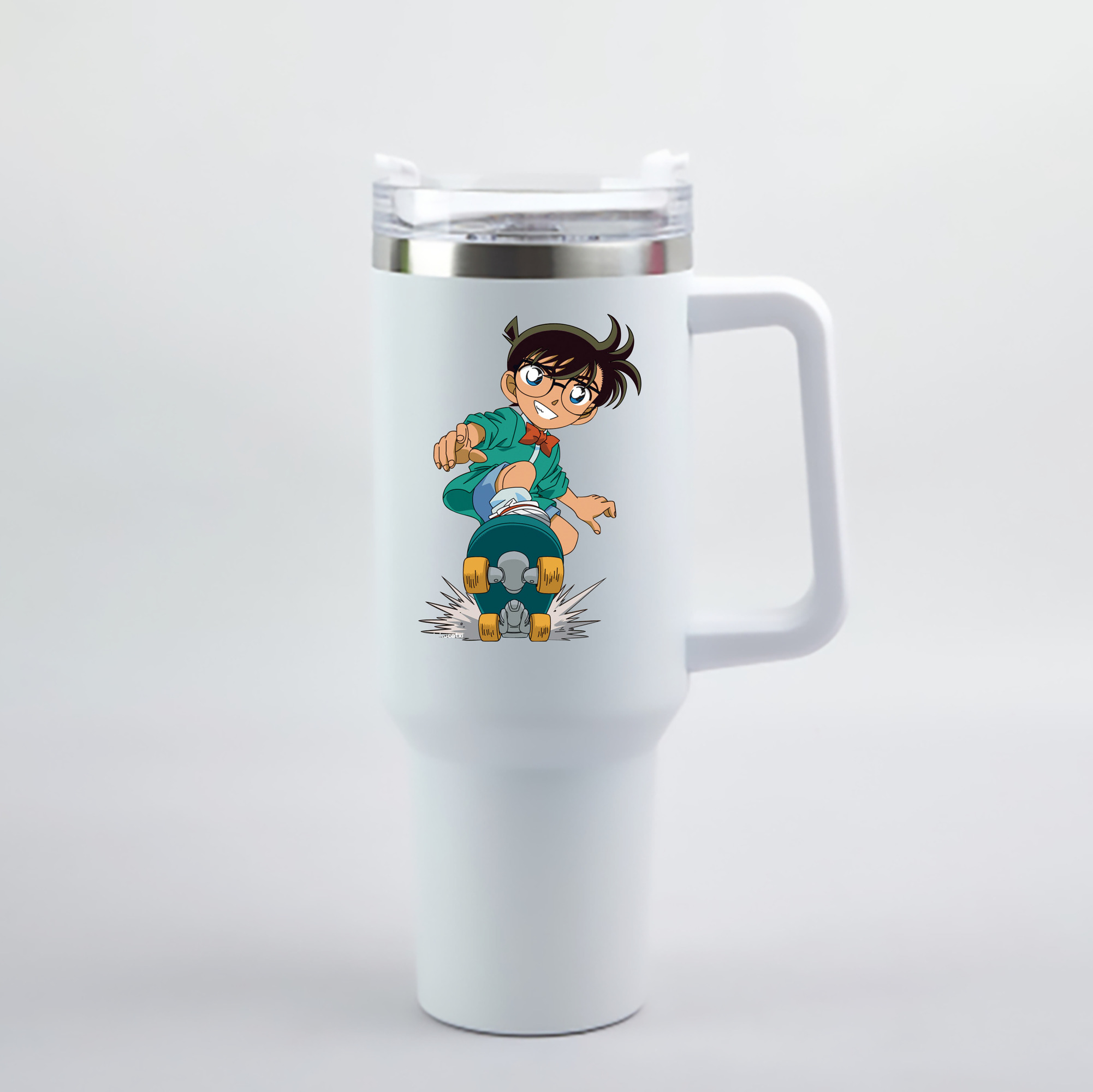 （画像用） 名探偵コナン 江戸川 コナン Detective Conan Conan Edogawa 1200mL車用タンブラー - クリスタルステッカー（プラスチックストロー付き）