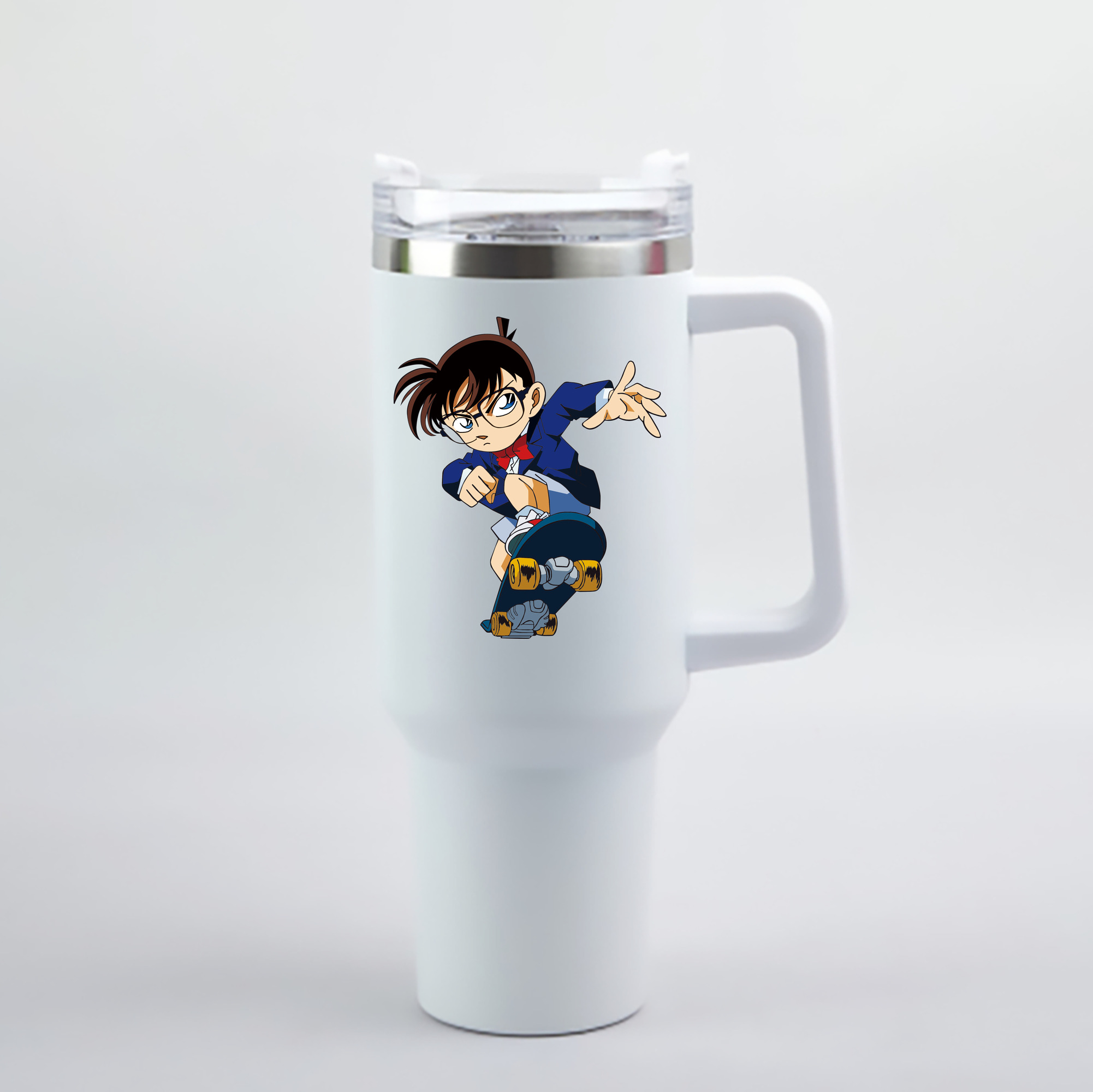 （画像用） 名探偵コナン 江戸川 コナン Detective Conan Conan Edogawa 1200mL車用タンブラー - クリスタルステッカー（プラスチックストロー付き）