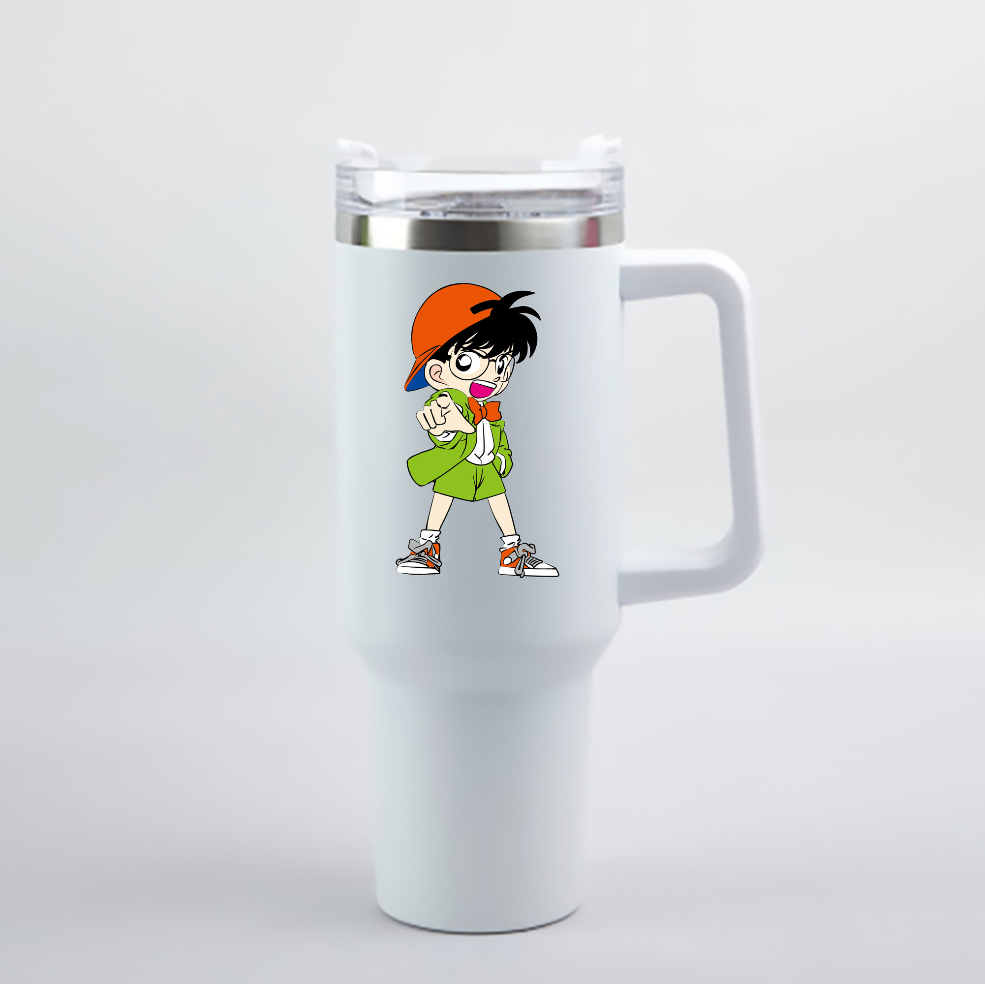 （画像用） 名探偵コナン 江戸川 コナン Detective Conan Conan Edogawa 1200mL車用タンブラー - クリスタルステッカー（プラスチックストロー付き）
