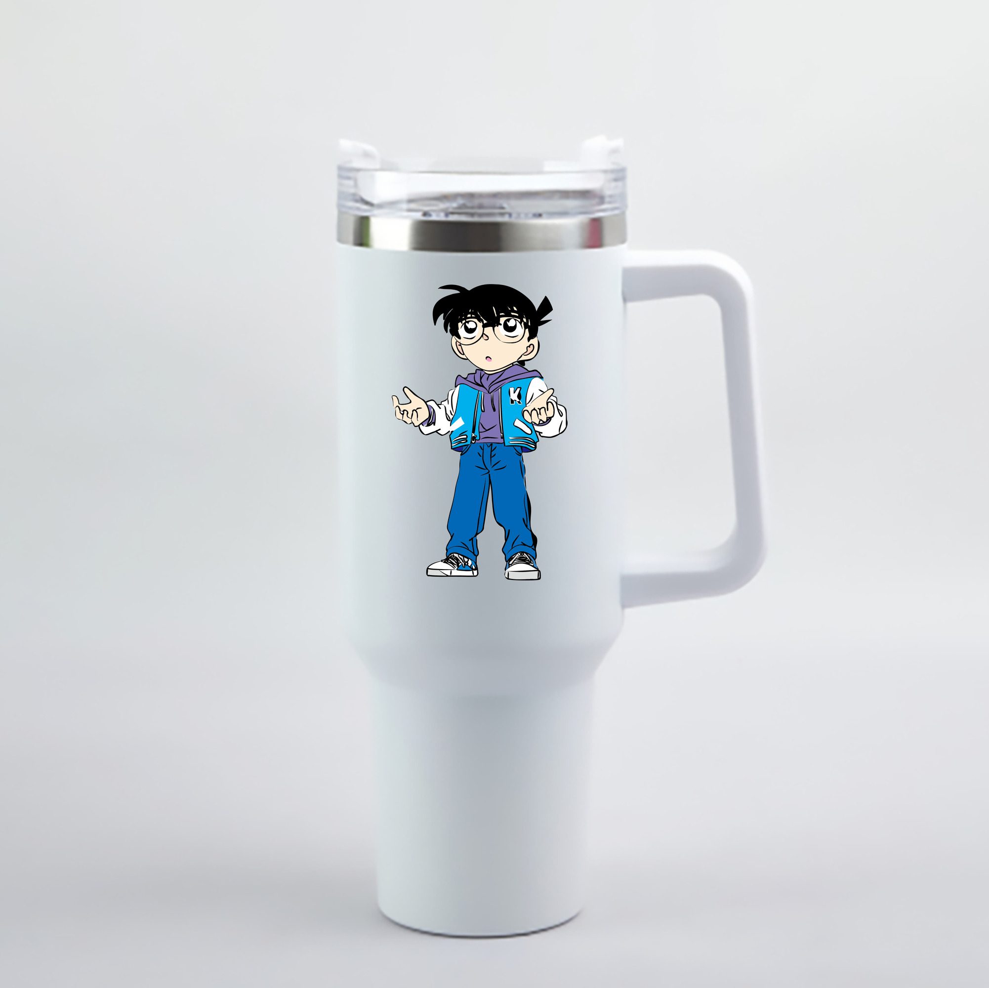 （画像用） 名探偵コナン 江戸川 コナン Detective Conan Conan Edogawa 1200mL車用タンブラー - クリスタルステッカー（プラスチックストロー付き）