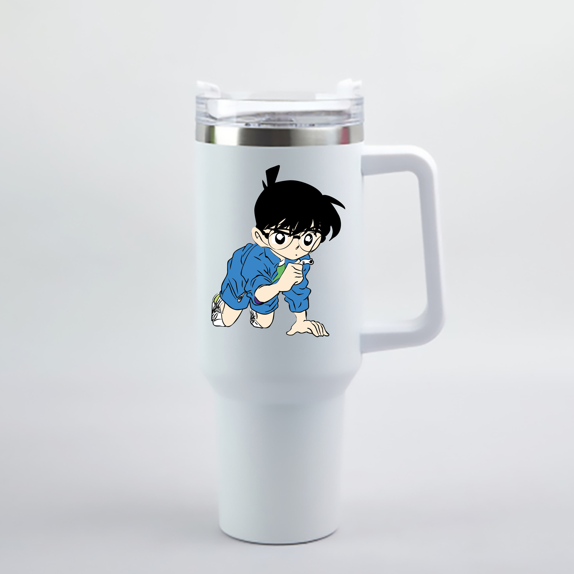 （画像用） 名探偵コナン 江戸川 コナン Detective Conan Conan Edogawa 1200mL車用タンブラー - クリスタルステッカー（プラスチックストロー付き）