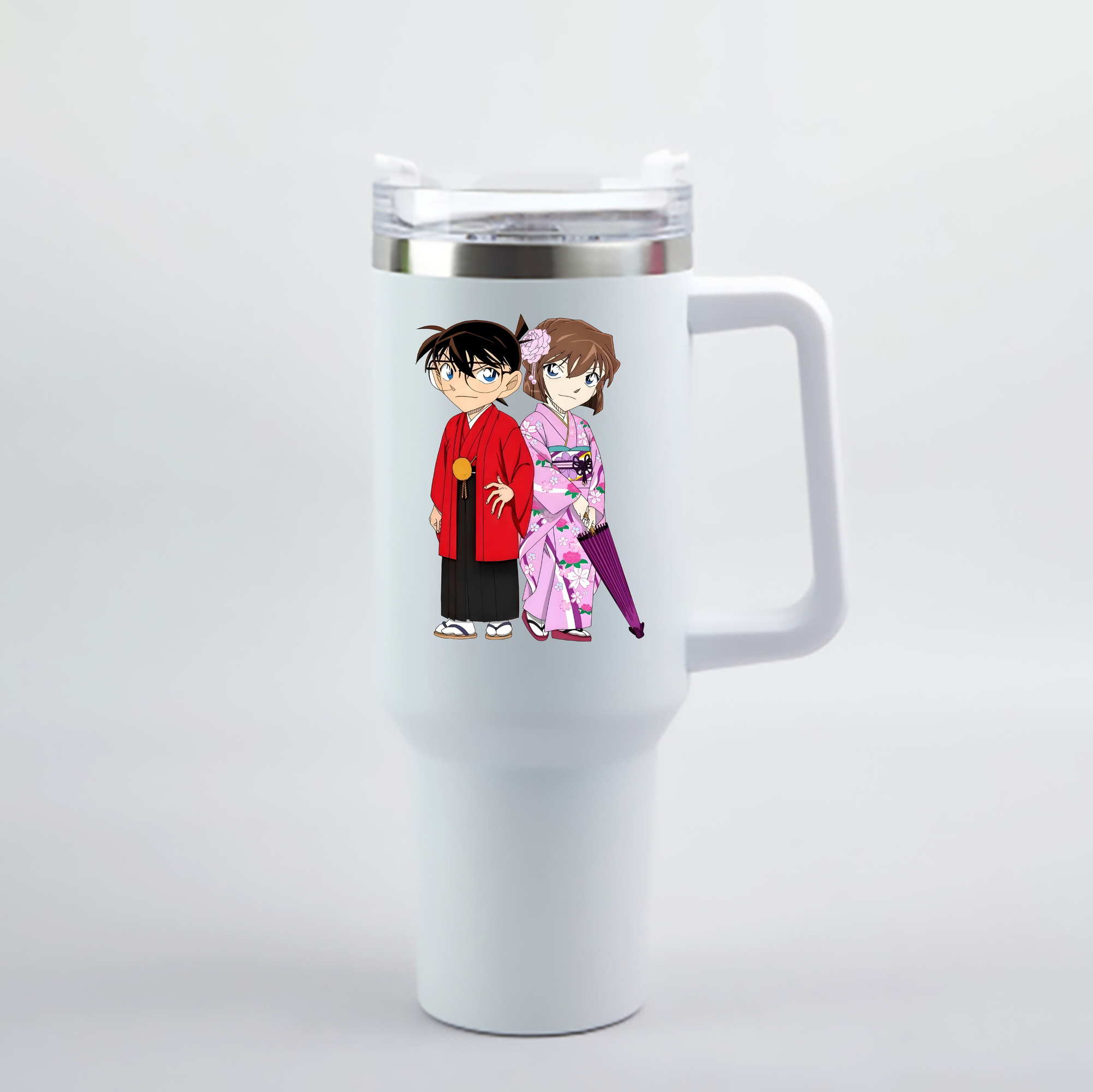 （画像用） 名探偵コナン 江戸川 コナン Detective Conan Conan Edogawa 1200mL車用タンブラー - クリスタルステッカー（プラスチックストロー付き）