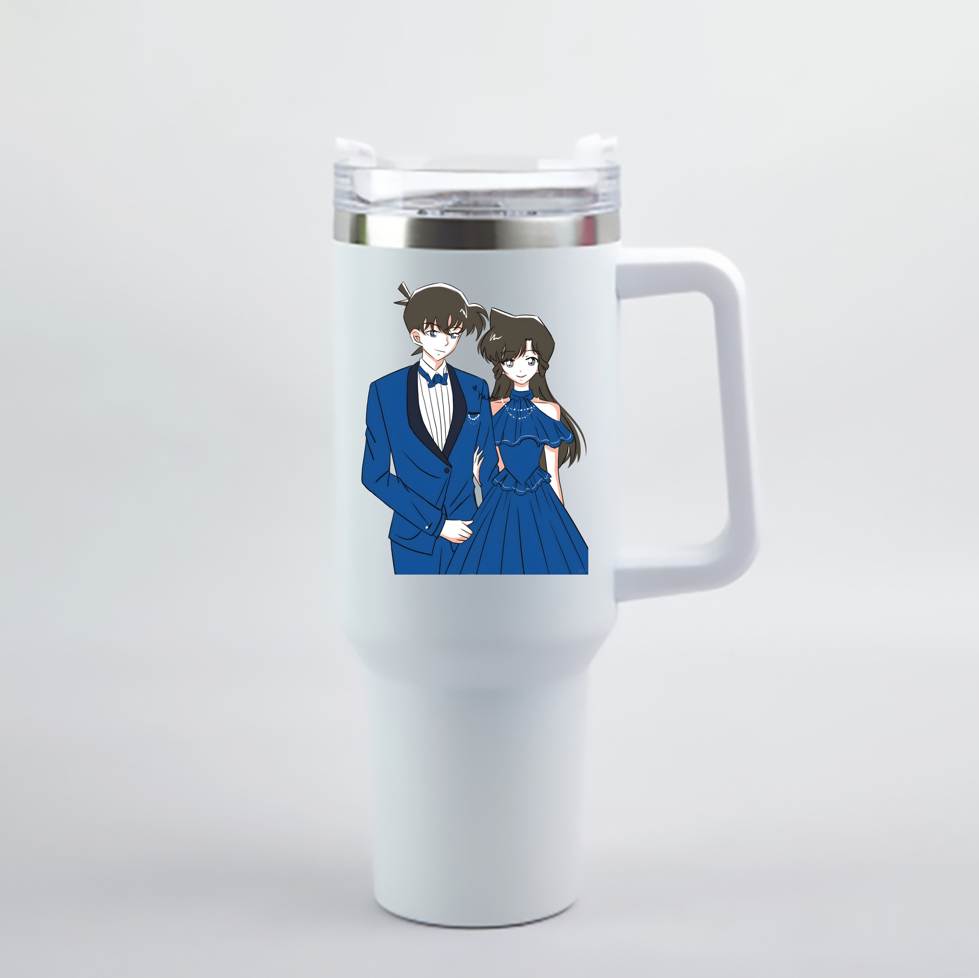 （画像用） 名探偵コナン 江戸川 コナン Detective Conan Conan Edogawa 1200mL車用タンブラー - クリスタルステッカー（プラスチックストロー付き）