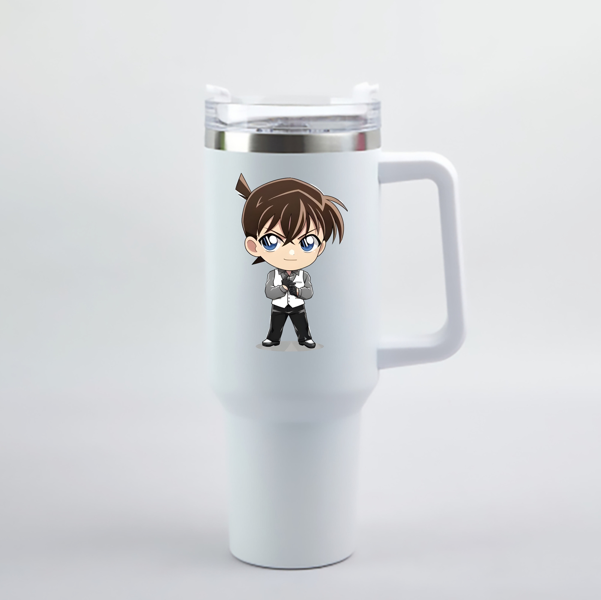 （画像用） 名探偵コナン 江戸川 コナン Detective Conan Conan Edogawa 1200mL車用タンブラー - クリスタルステッカー（プラスチックストロー付き）