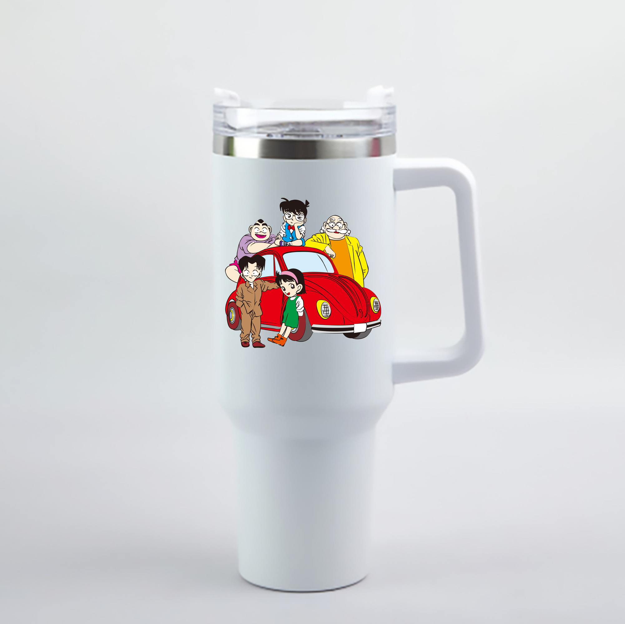 （画像用） 名探偵コナン Detective Conan 1200mL車用タンブラー - クリスタルステッカー（プラスチックストロー付き）