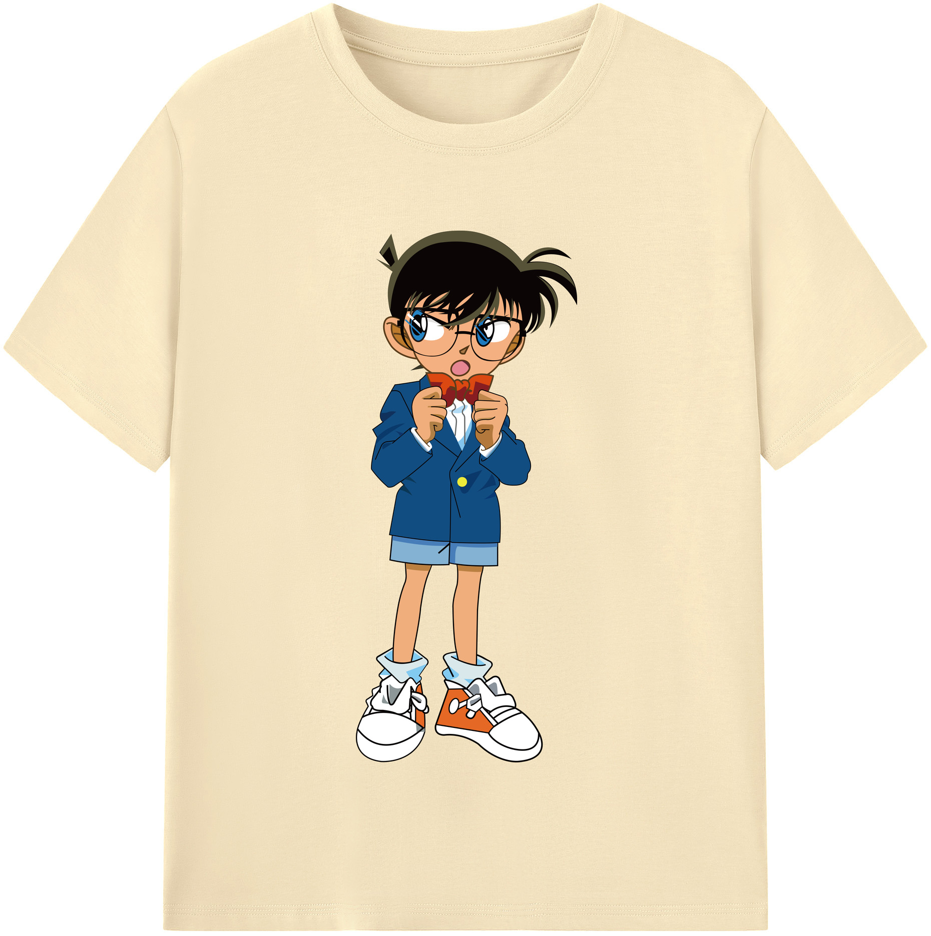 （画像用） 名探偵コナン 江戸川 コナン Detective Conan Conan Edogawa 綿100％半袖Tシャツ（フロントプリント）