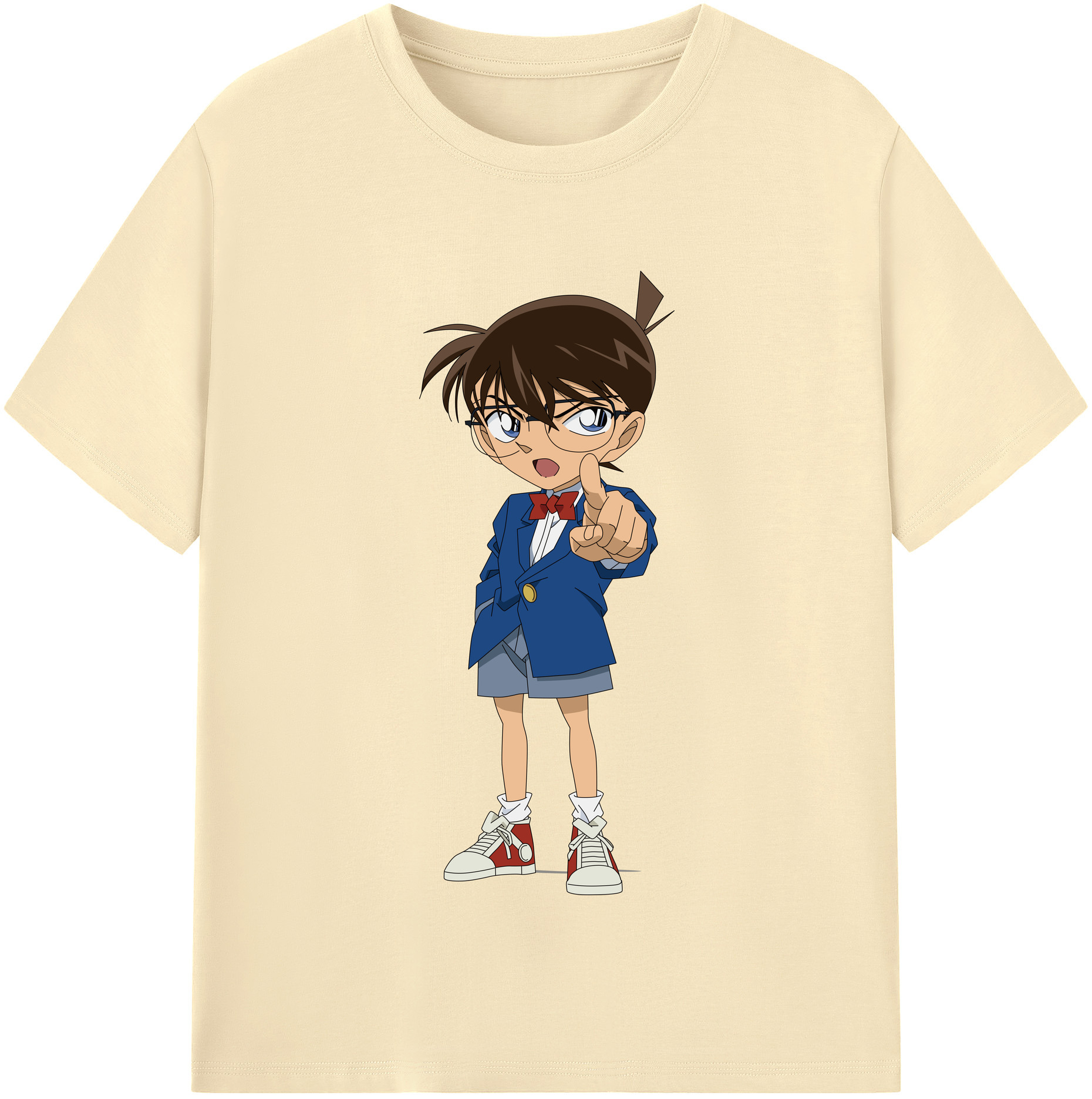 （画像用） 名探偵コナン 江戸川 コナン Detective Conan Conan Edogawa 綿100％半袖Tシャツ（フロントプリント）