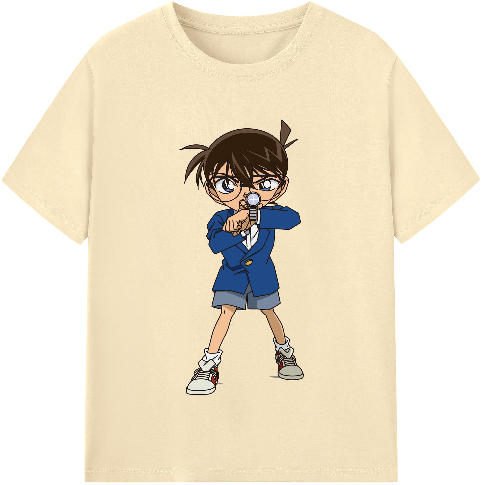 （画像用） 名探偵コナン 江戸川 コナン Detective Conan Conan Edogawa 綿100％半袖Tシャツ（フロントプリント）