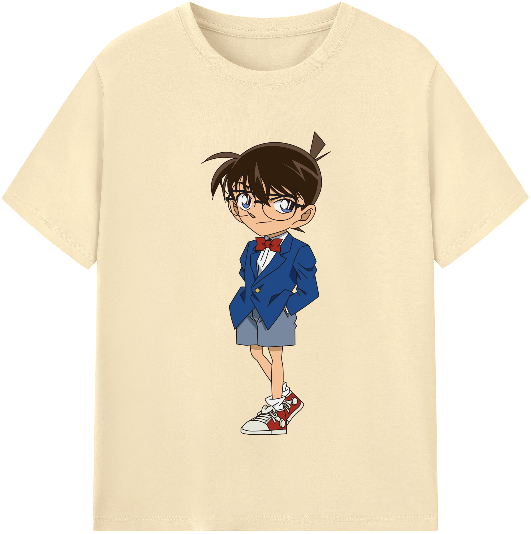（画像用） 名探偵コナン 江戸川 コナン Detective Conan Conan Edogawa 綿100％半袖Tシャツ（フロントプリント）