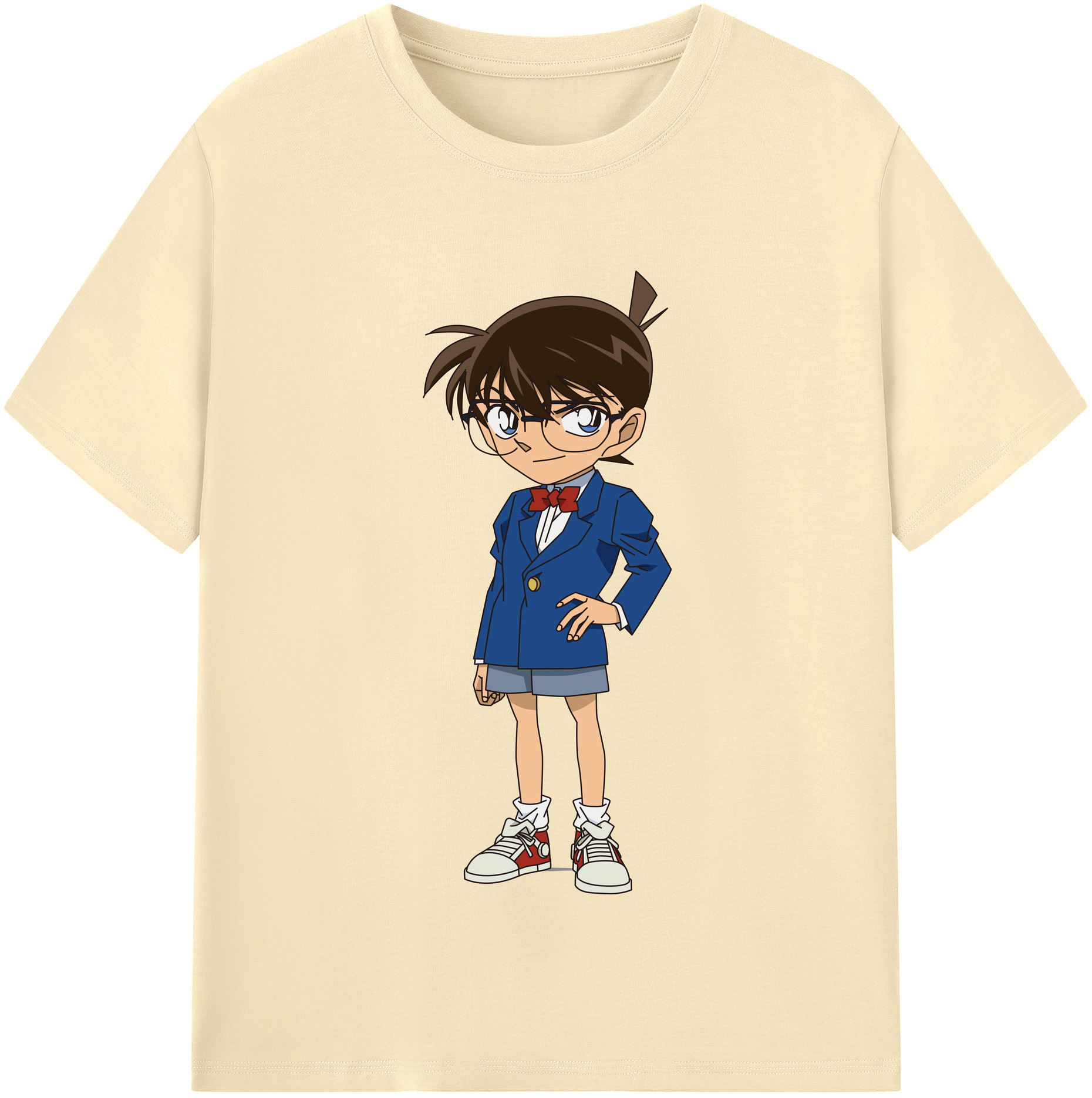 （画像用） 名探偵コナン 江戸川 コナン Detective Conan Conan Edogawa 綿100％半袖Tシャツ（フロントプリント）