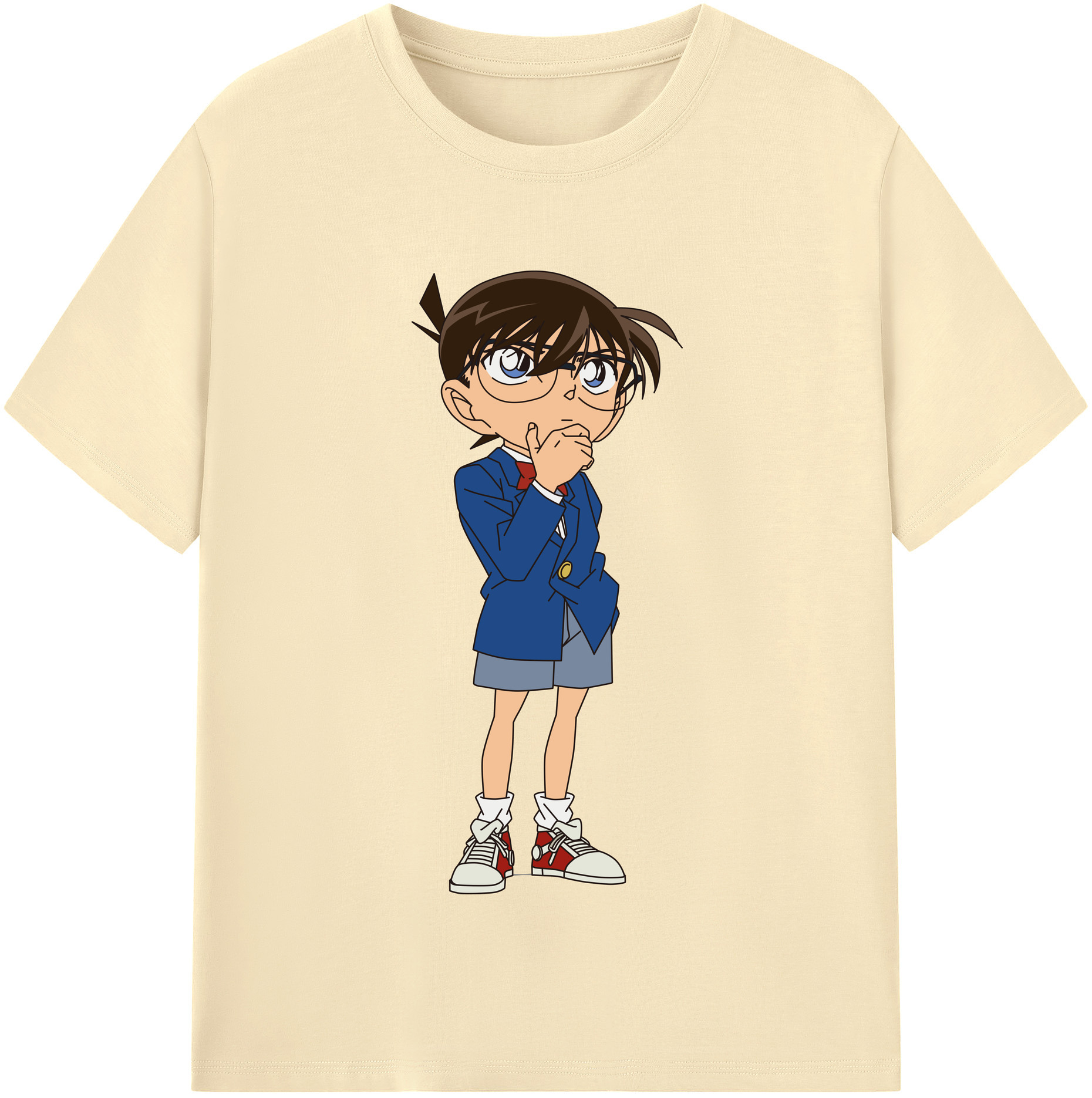 （画像用） 名探偵コナン 江戸川 コナン Detective Conan Conan Edogawa 綿100％半袖Tシャツ（フロントプリント）