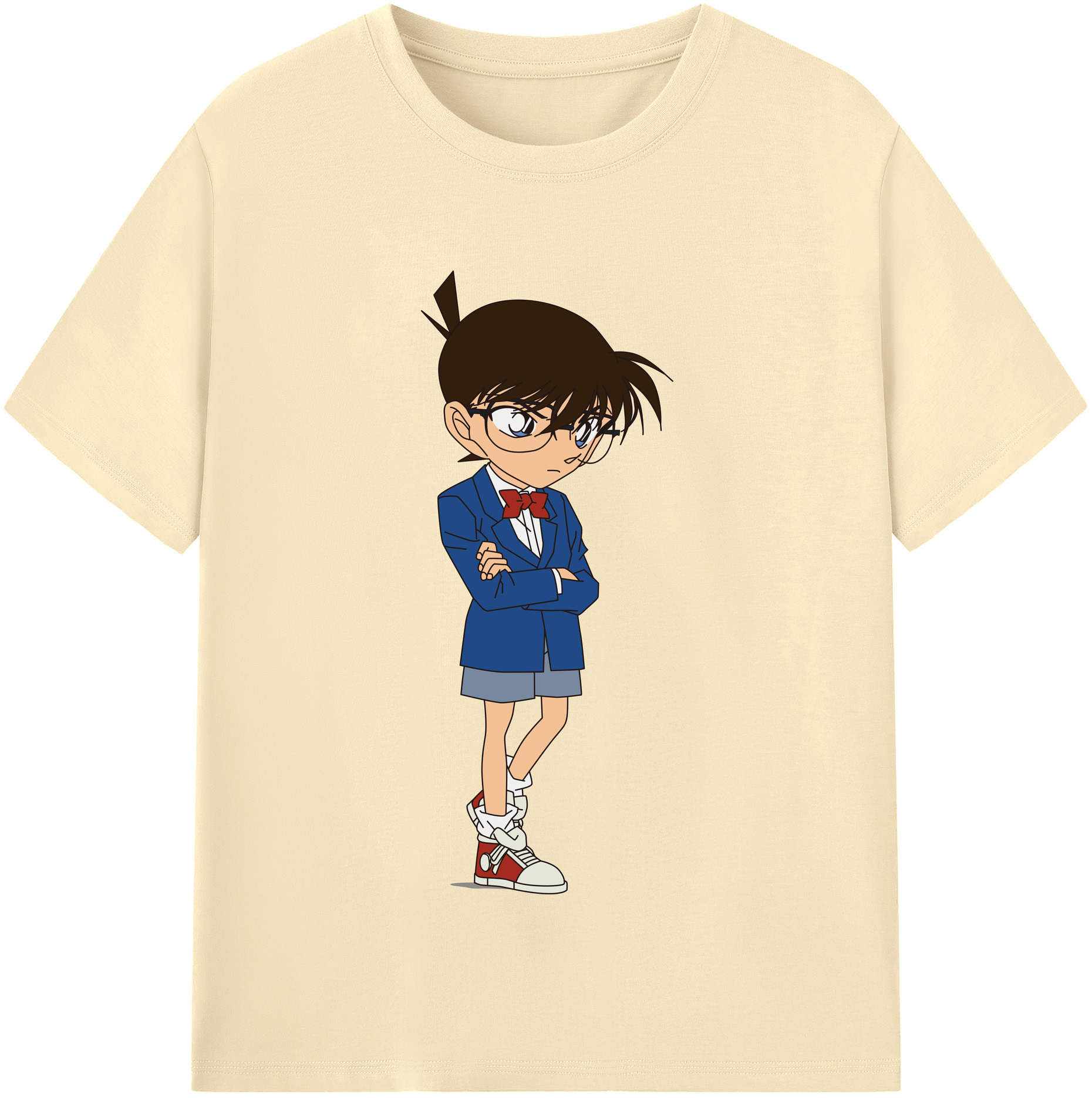 （画像用） 名探偵コナン 江戸川 コナン Detective Conan Conan Edogawa 綿100％半袖Tシャツ（フロントプリント）