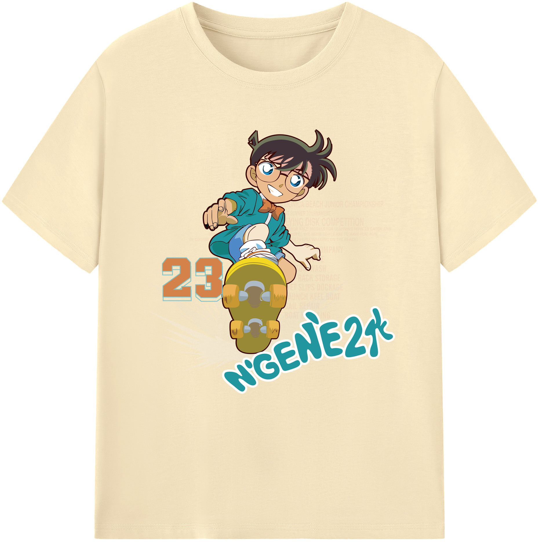 （画像用） 名探偵コナン 江戸川 コナン Detective Conan Conan Edogawa 綿100％半袖Tシャツ（フロントプリント）