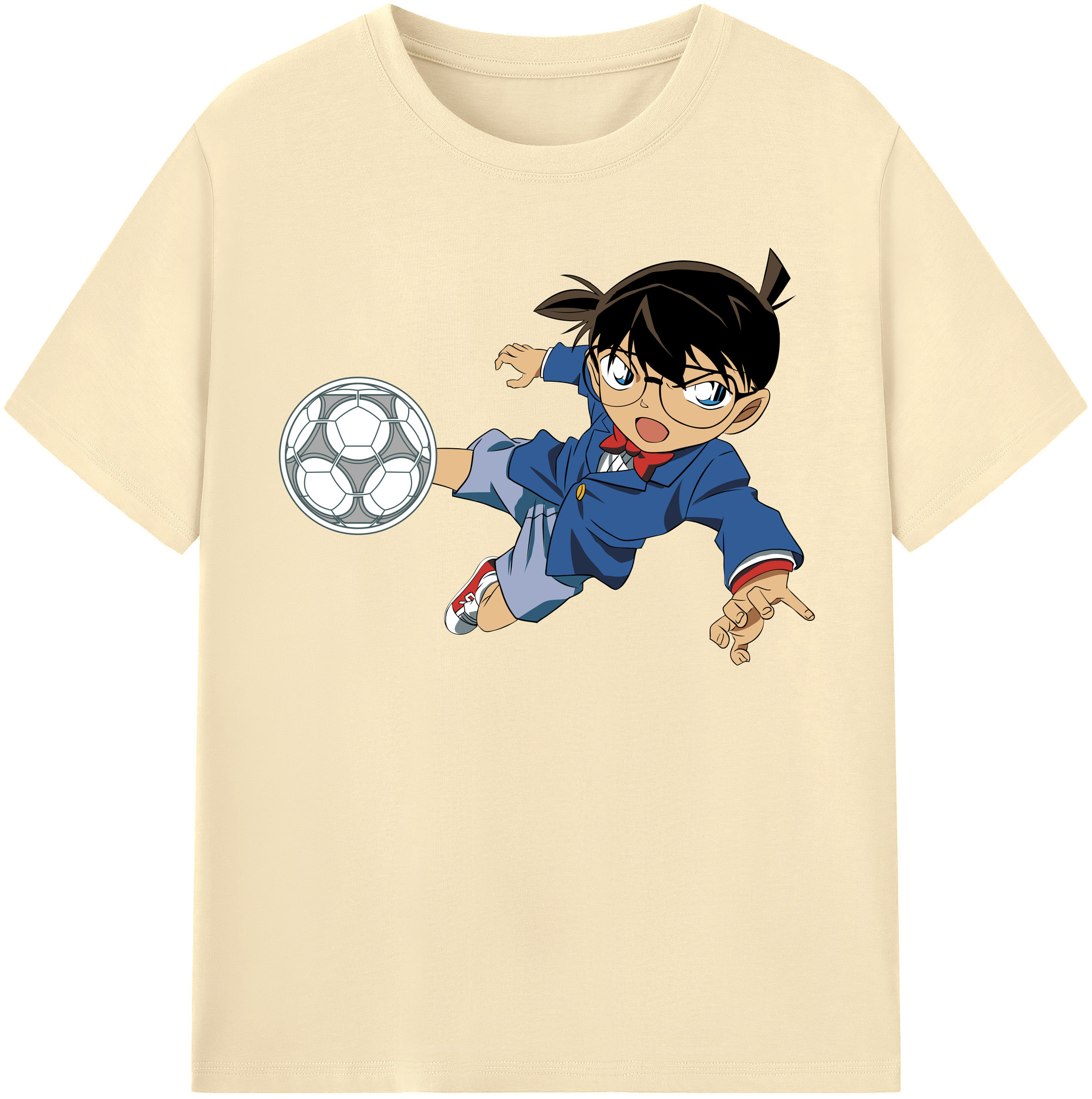 （画像用） 名探偵コナン 江戸川 コナン Detective Conan Conan Edogawa 綿100％半袖Tシャツ（フロントプリント）