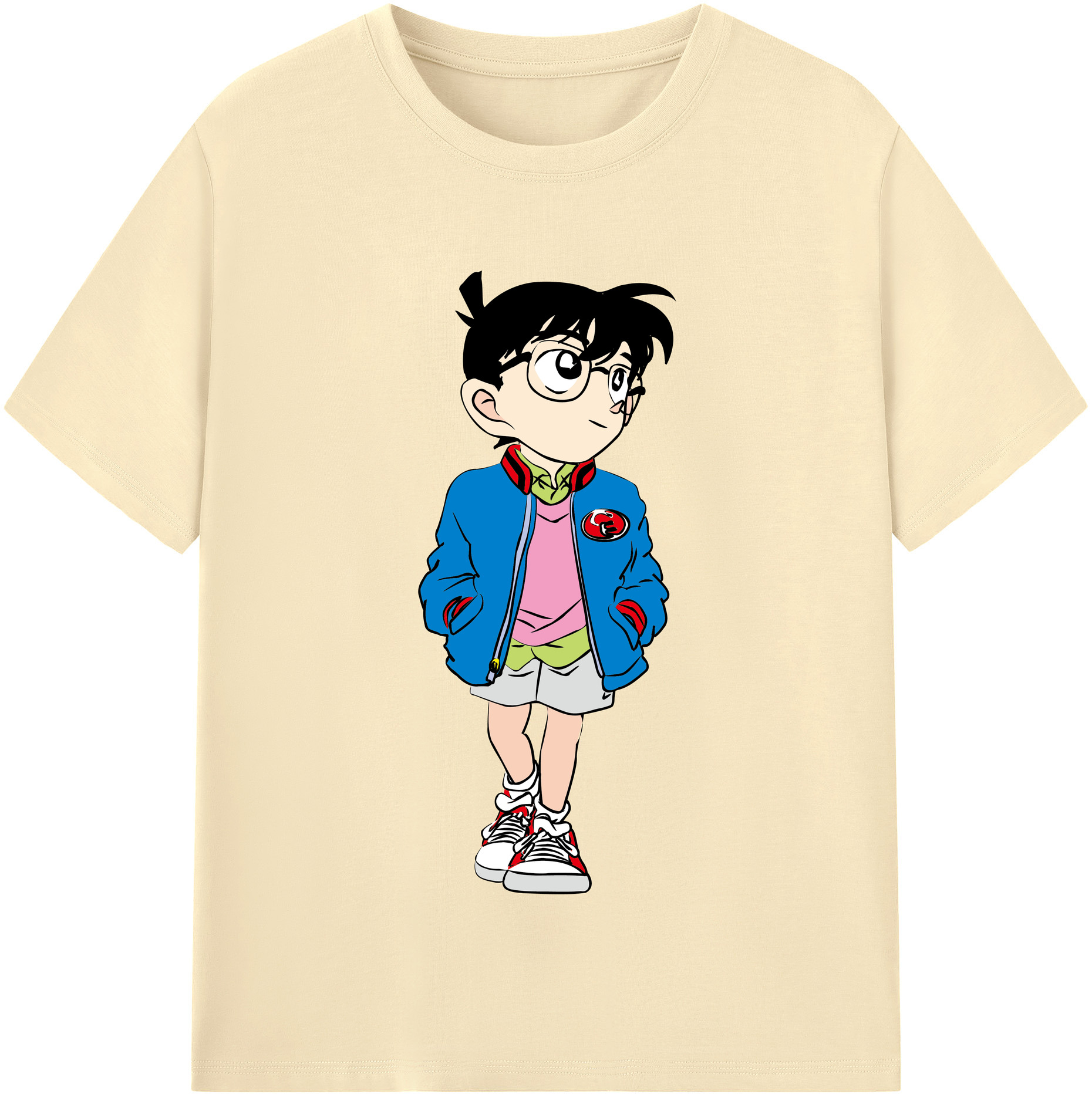 （画像用） 名探偵コナン 江戸川 コナン Detective Conan Conan Edogawa 綿100％半袖Tシャツ（フロントプリント）