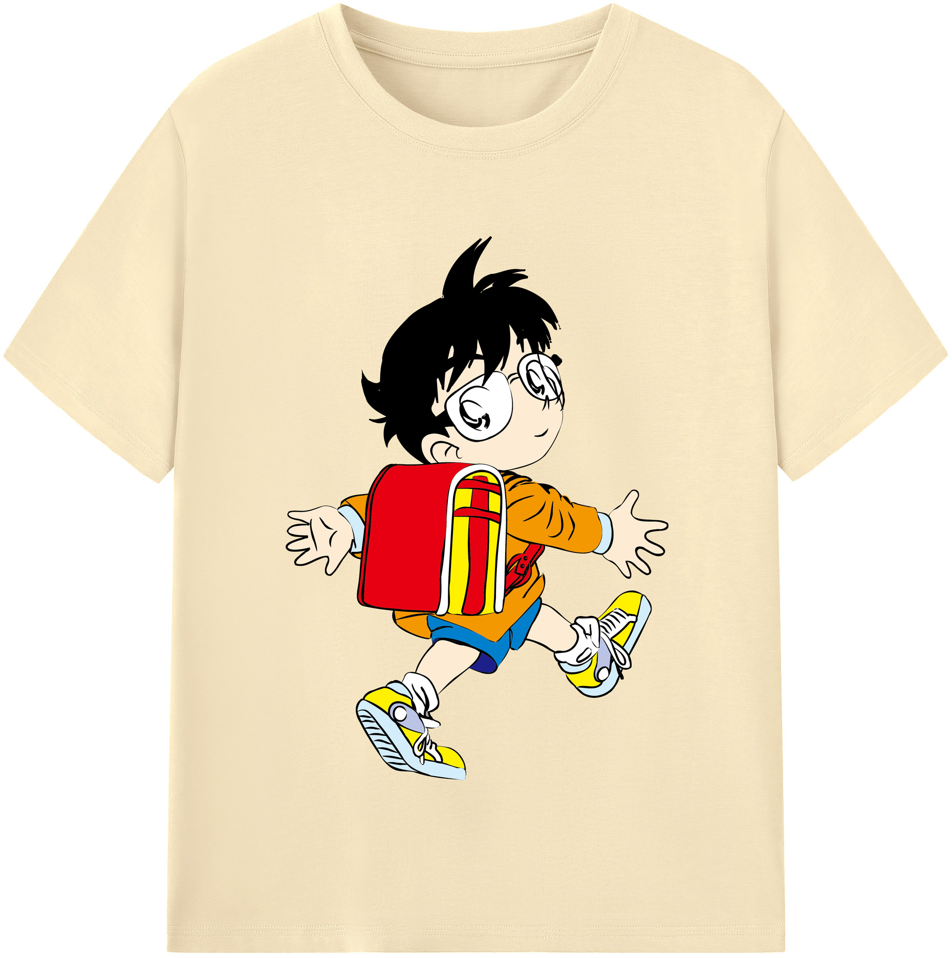（画像用） 名探偵コナン 江戸川 コナン Detective Conan Conan Edogawa 綿100％半袖Tシャツ（フロントプリント）