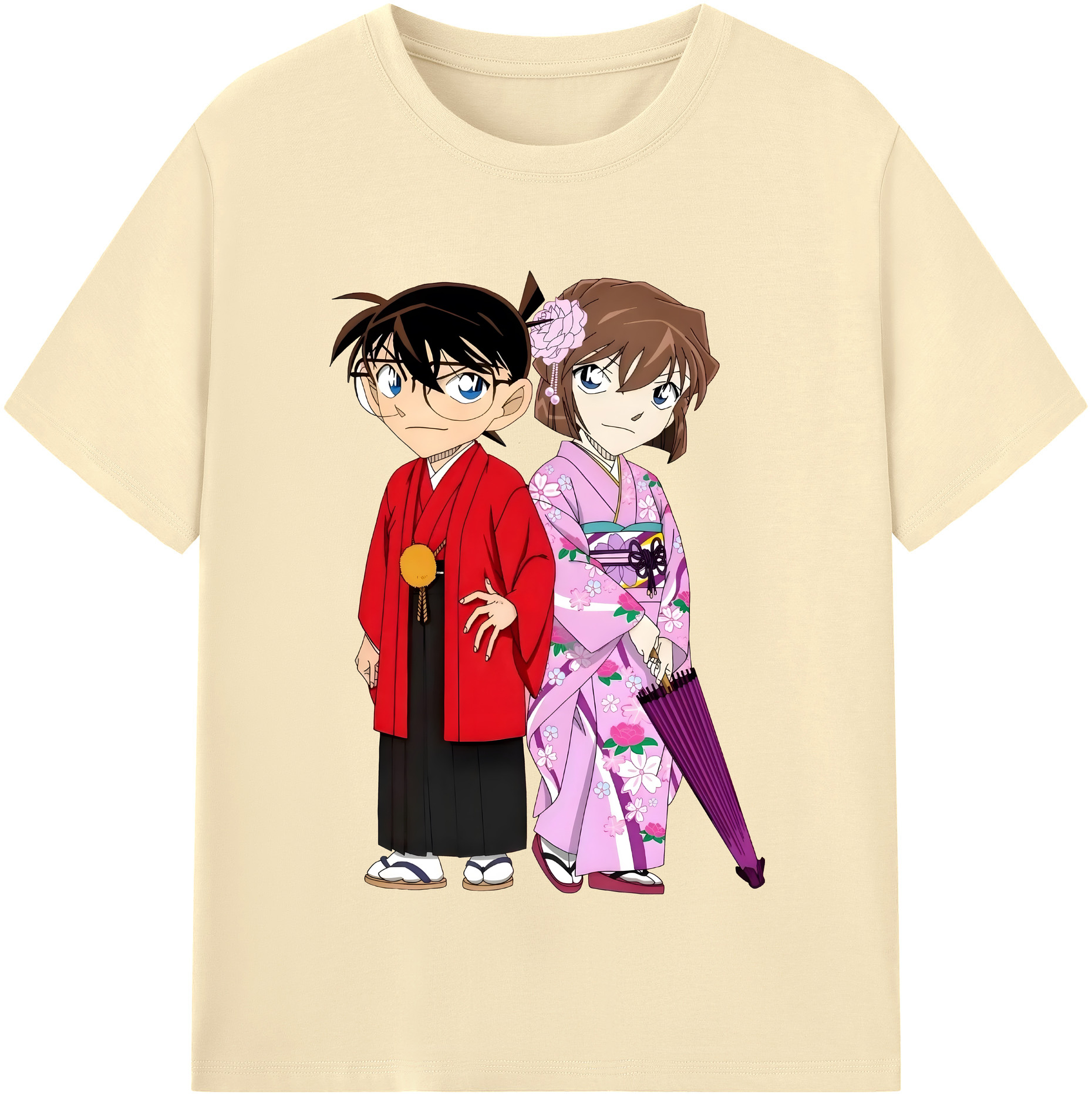（画像用） 名探偵コナン 江戸川 コナン Detective Conan Conan Edogawa 綿100％半袖Tシャツ（フロントプリント）