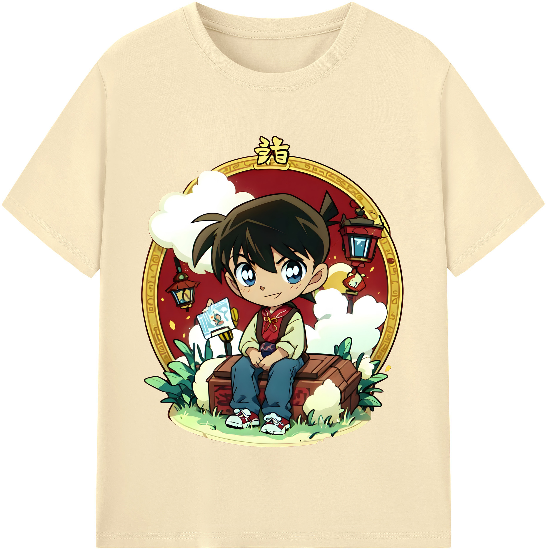（画像用） 名探偵コナン 江戸川 コナン Detective Conan Conan Edogawa 綿100％半袖Tシャツ（フロントプリント）