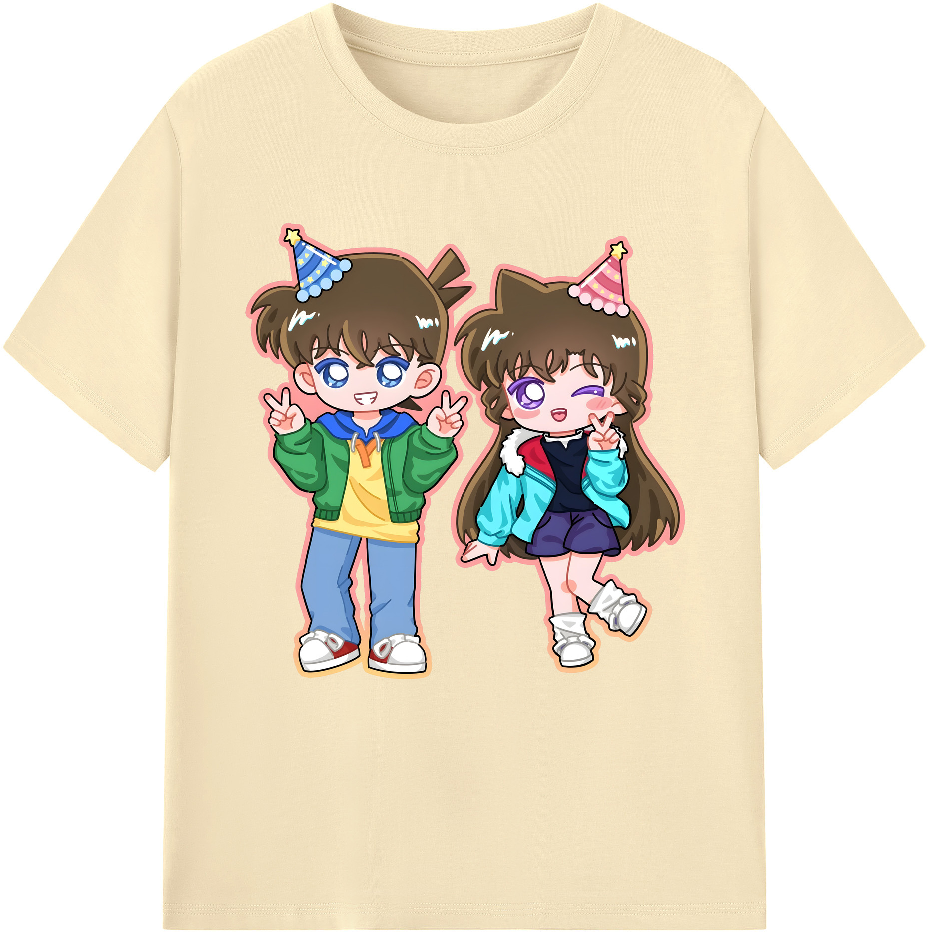 （画像用） 名探偵コナン 毛利 蘭 もうり らん、モーリ ラン Detective Conan Rachel Moore 綿100％半袖Tシャツ（フロントプリント）