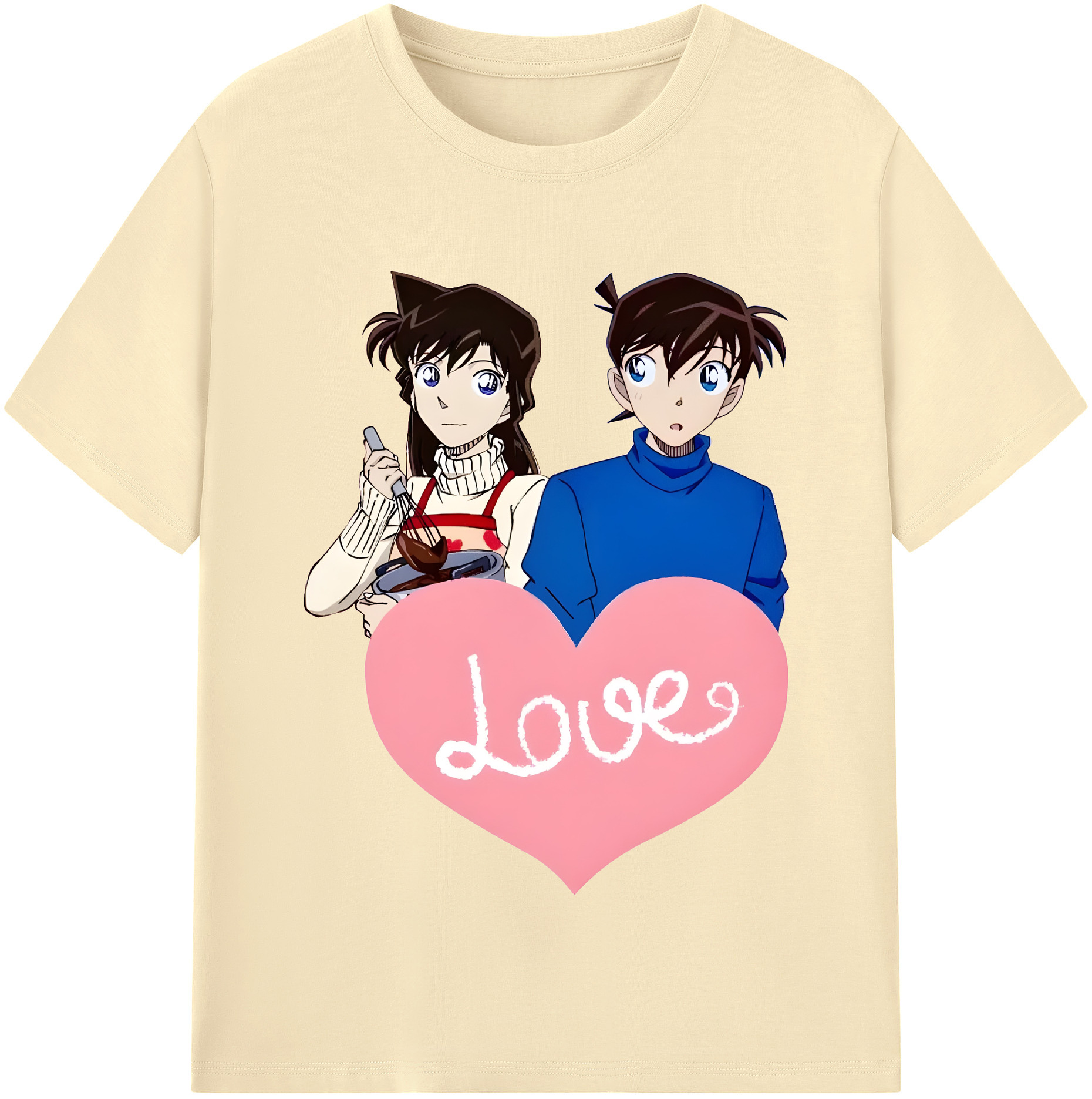 （画像用） 名探偵コナン 毛利 蘭 もうり らん、モーリ ラン Detective Conan Rachel Moore 綿100％半袖Tシャツ（フロントプリント）