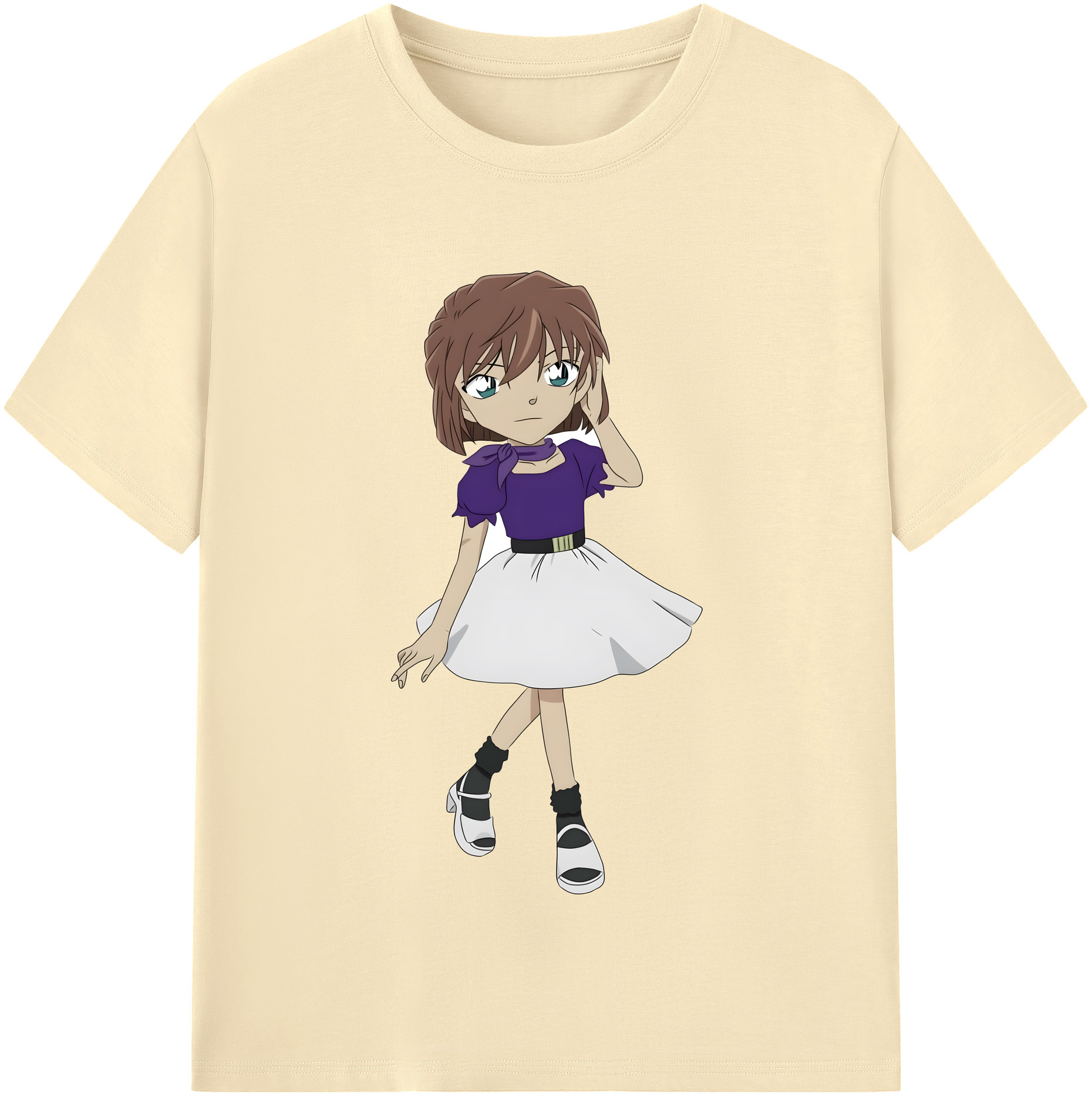 （画像用） 名探偵コナン 灰原 哀 はいばら あい Detective Conan Anita Hailey、Vi Graythorn Haibara Ai 綿100％半袖Tシャツ（フロントプリント）